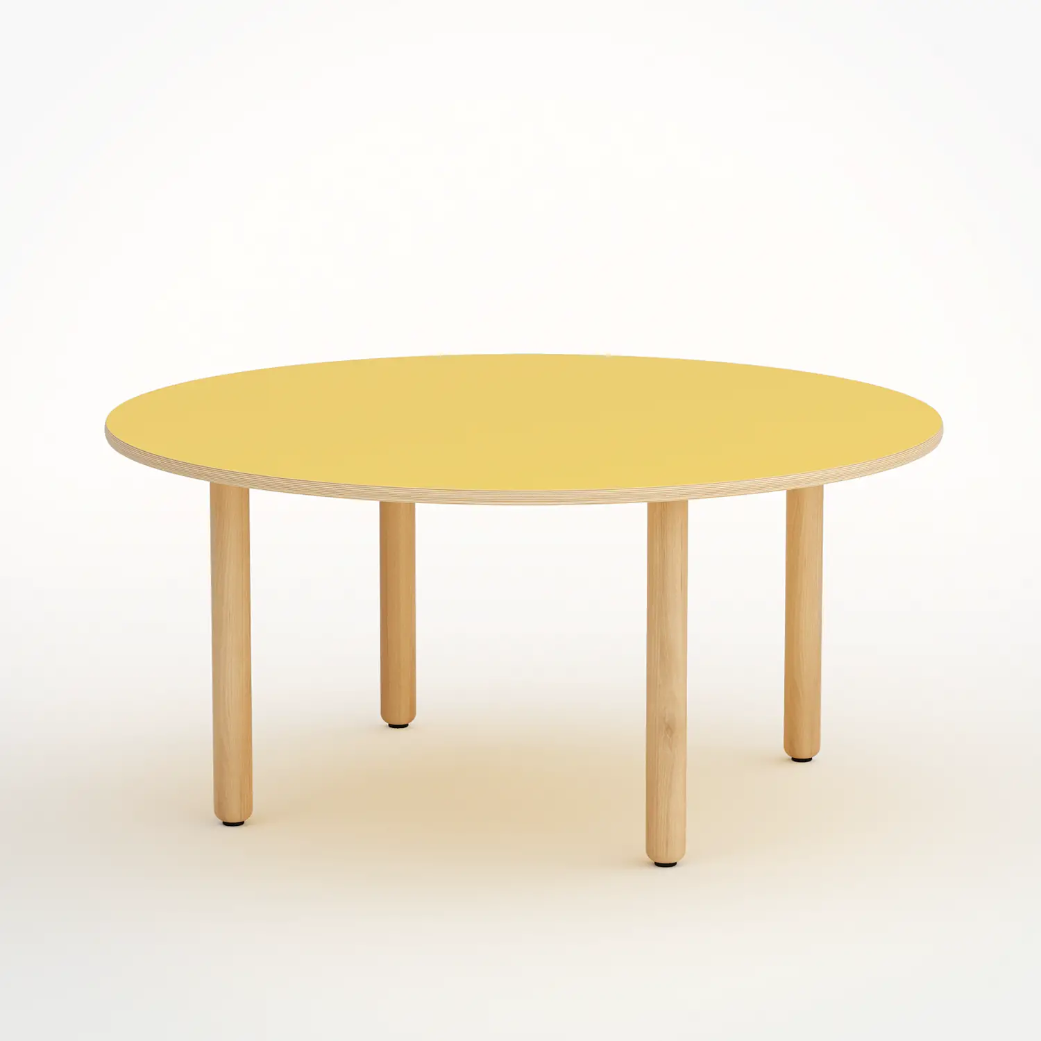 Tavolo Onda Circolare H 52 Cm - Misura 2 - Giallo Per La Scuola Infanzia - Conforme CAM - Cattedre e tavoli lavoro