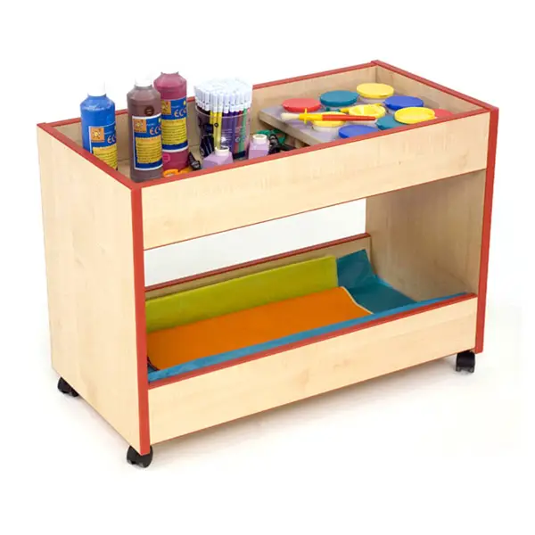 Mobile Scuola Infanzia Modus Carrello Portacolori – Mobile Porta Bicchieri con Ruote - Carrelli