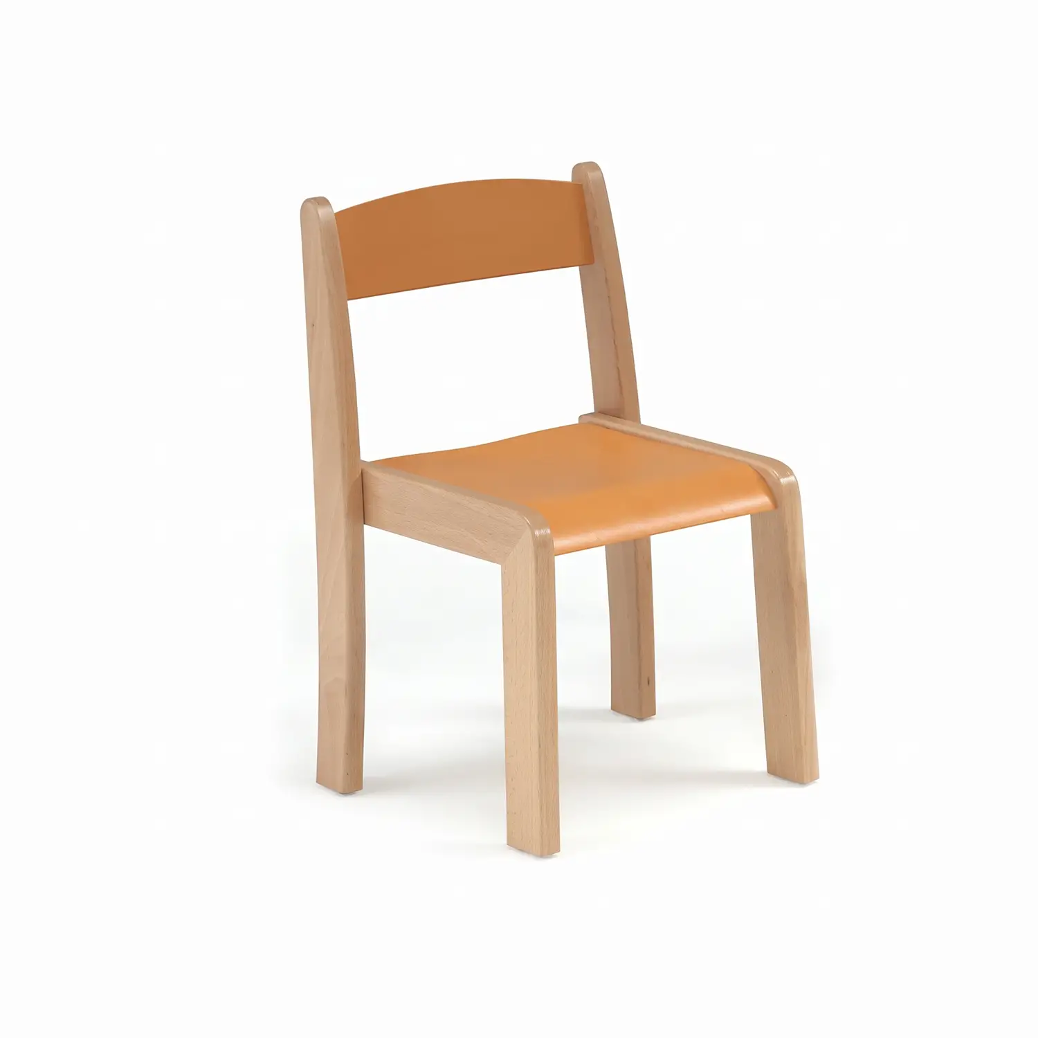 Sedia Bambini Nido e Infanzia Susy – Seduta 31 cm Arancio, Impilabile e UNI EN 1729 - Sedie in legno