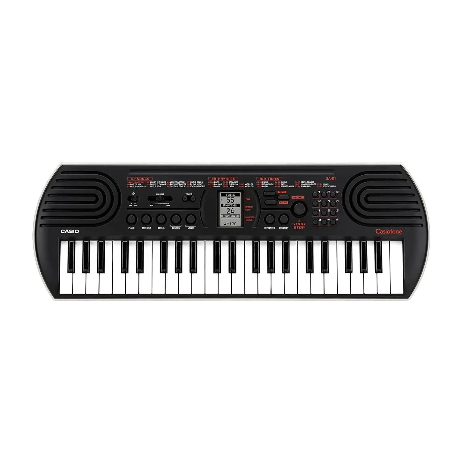 Casio SA-81 Mini Tastiera Musicale con 44 Mini Tasti, Nera - strumenti musicali
