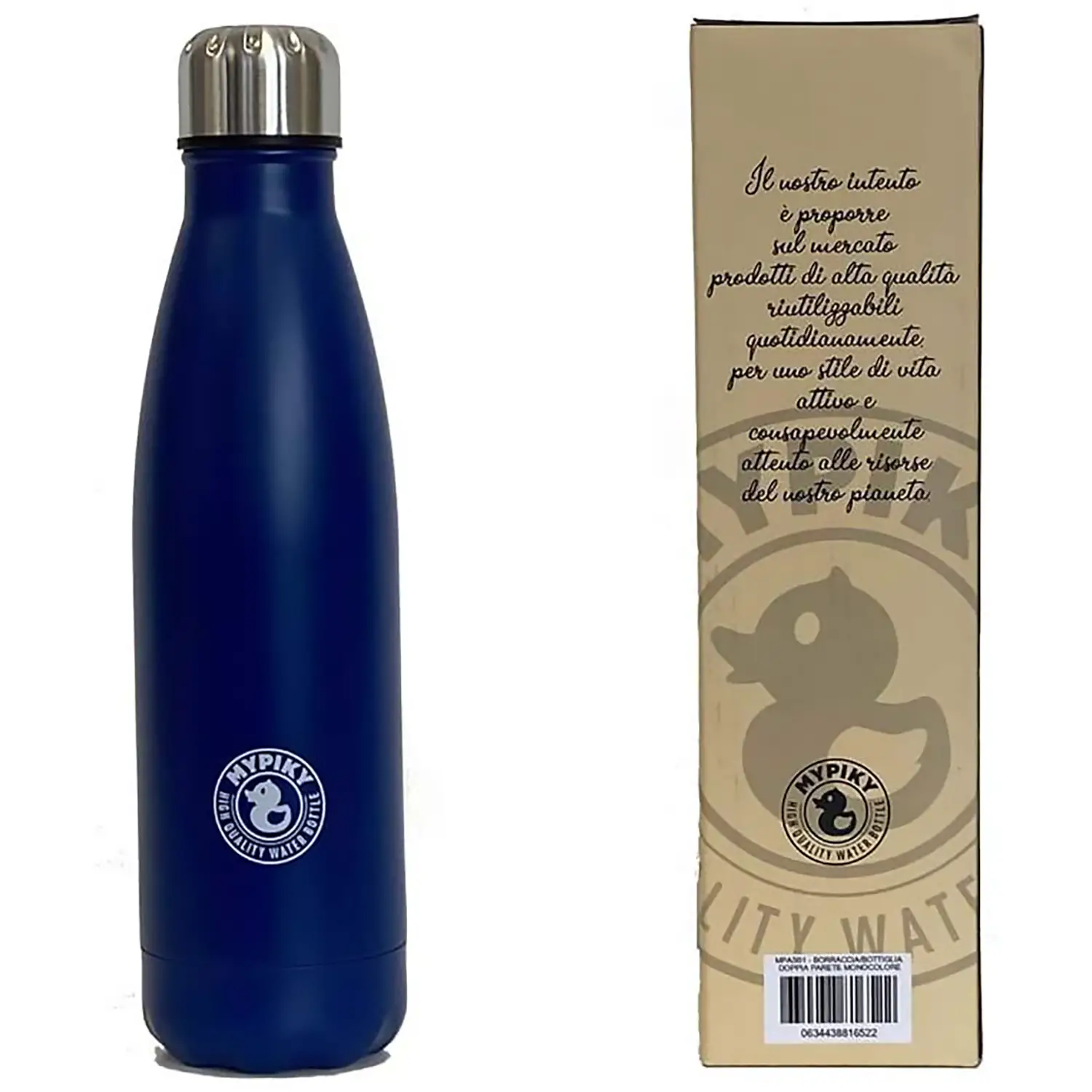Borraccia Termica in Acciaio MYPIKY 500 ml – Azzurra - borracce