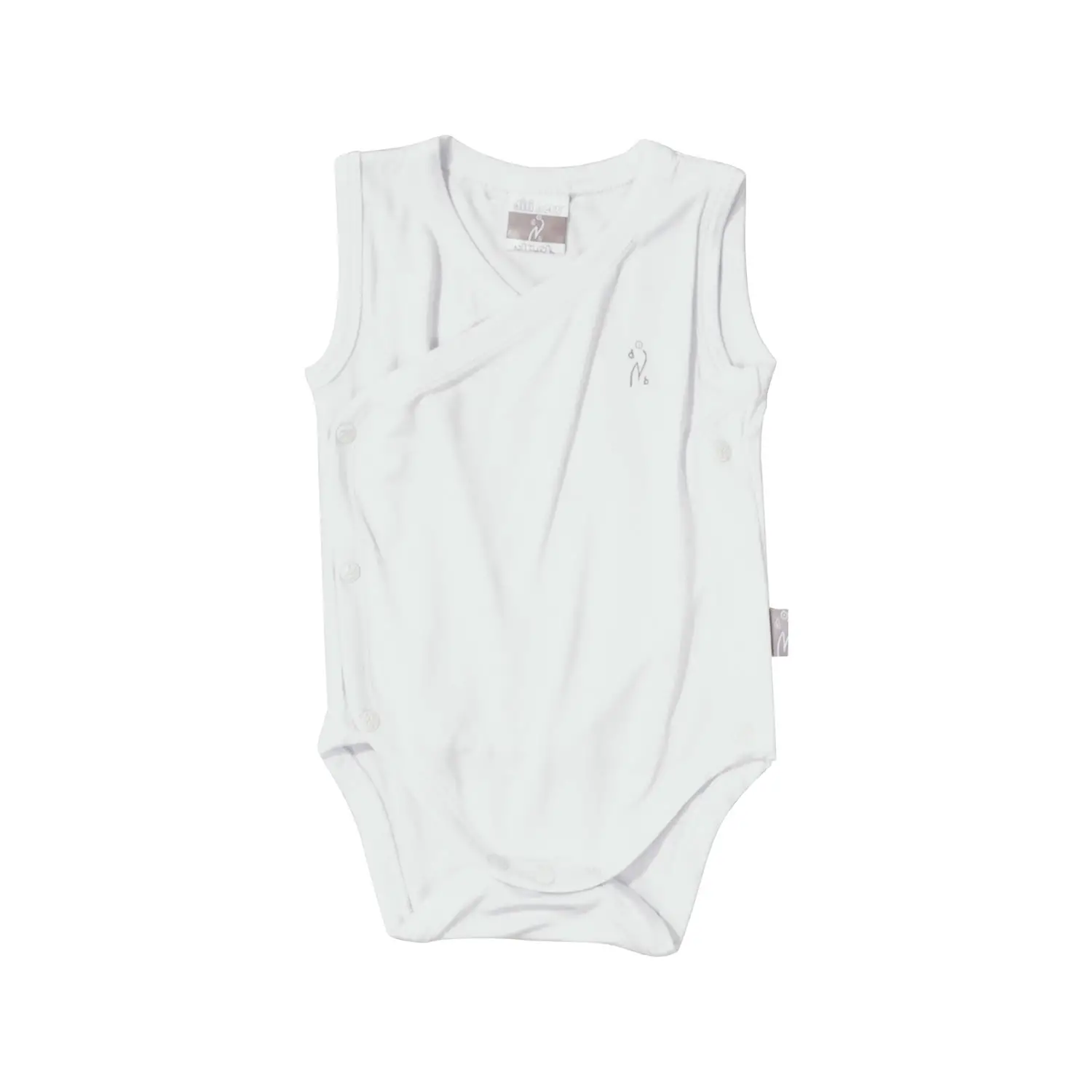Body Canottiera Bamboo Incrociato 0 Mesi Bianco - intimo neonato