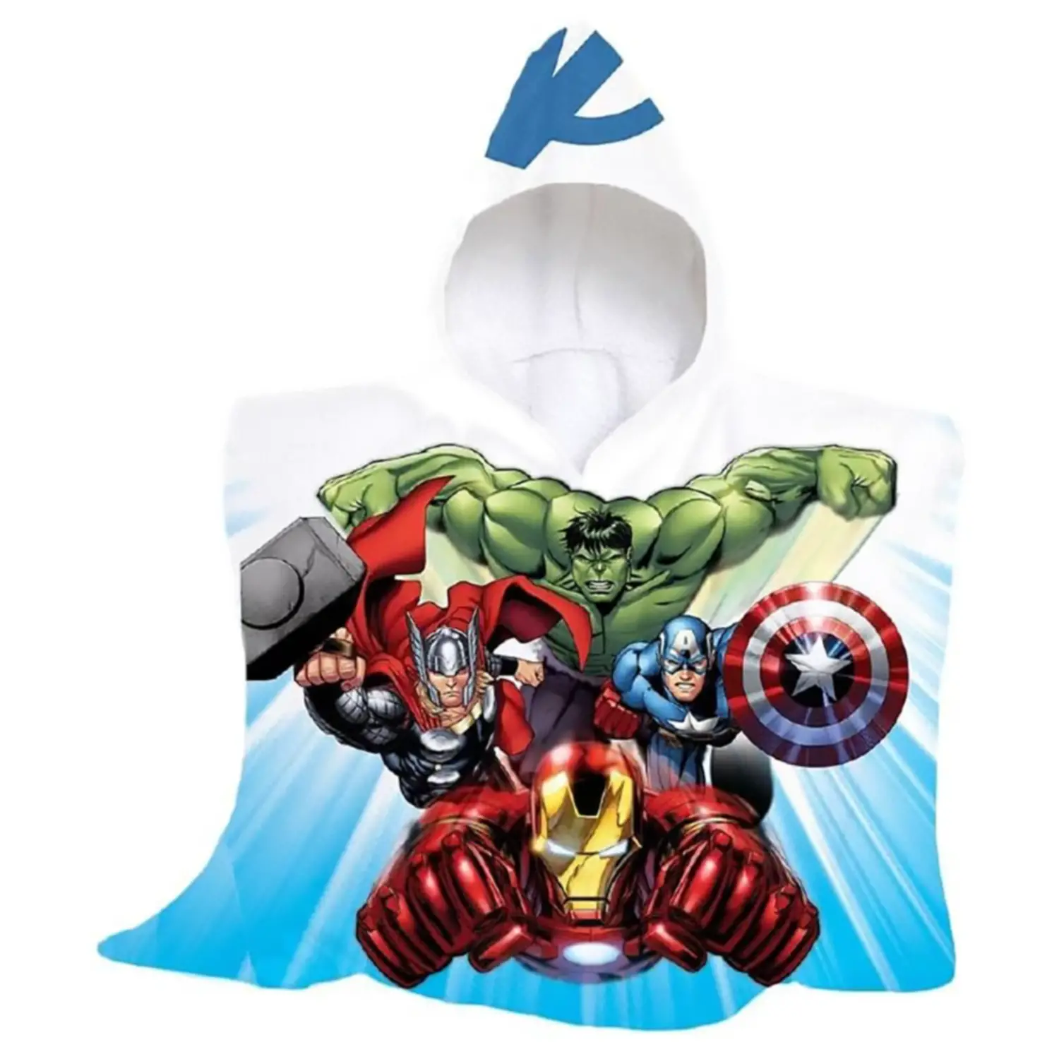 Poncho Avengers Misura Maxi – Supereroi Marvel per Mare, Piscina e Bagno - accessori stagionali