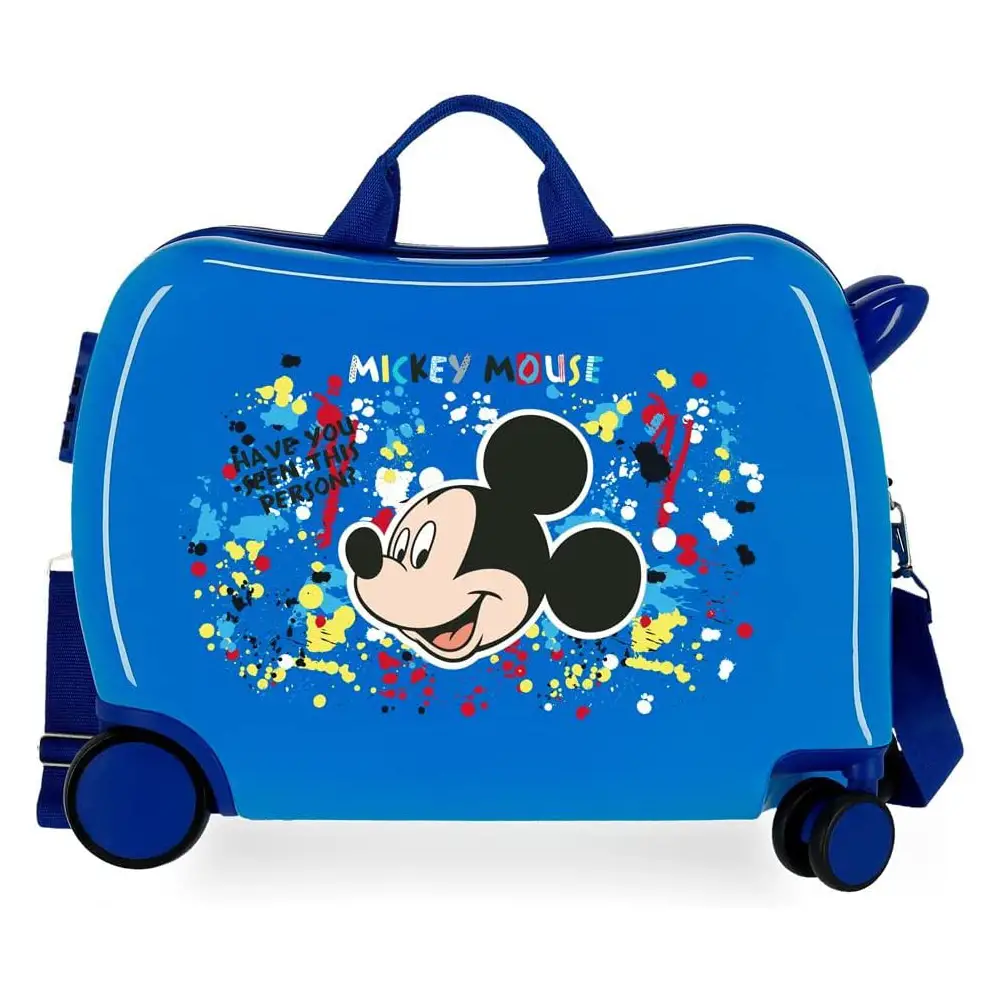Valigia Disney Mickey Colour Mayhem Blu - Trolley da Viaggio Cavalcabile - valige e borse da viaggio