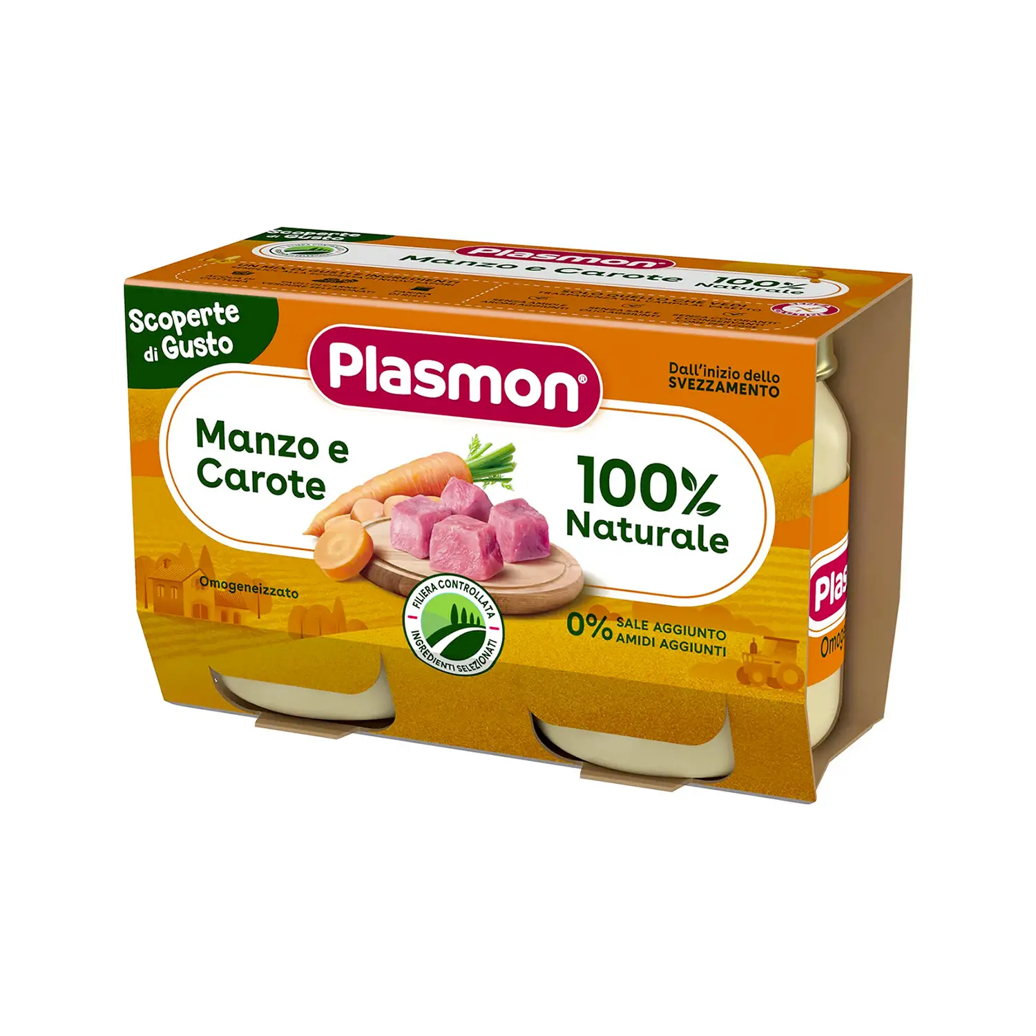 Omogeneizzato Plasmon gr. 120x2 Manzo Carote - omogeneizzati