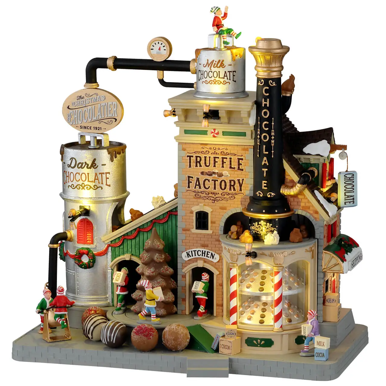 Christmas Chocolatier Truffle Factory – Fabbrica di Cioccolatini Natalizi con Luci e Suoni - scene e villaggi