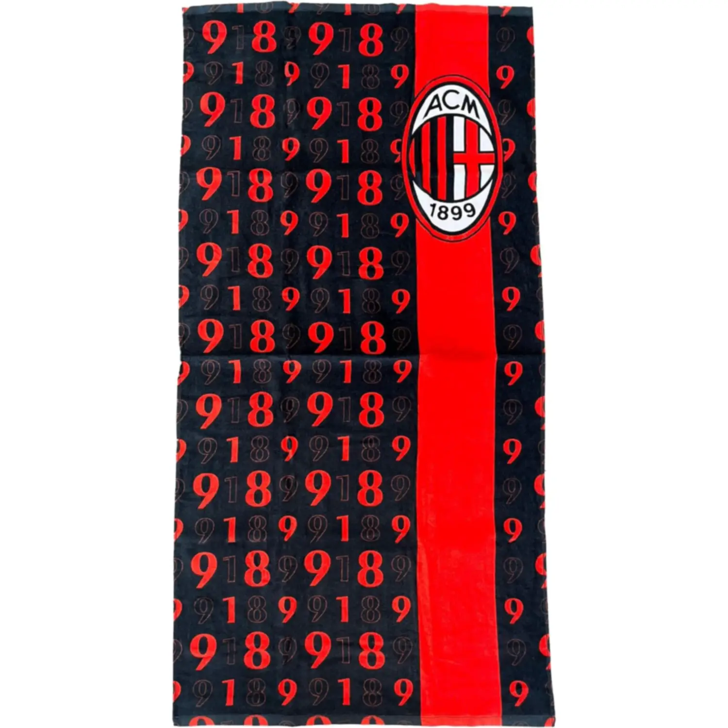 TELO MARE IN SPUGNA 70X140 CM 100% COTONE A.C.MILAN - accessori stagionali
