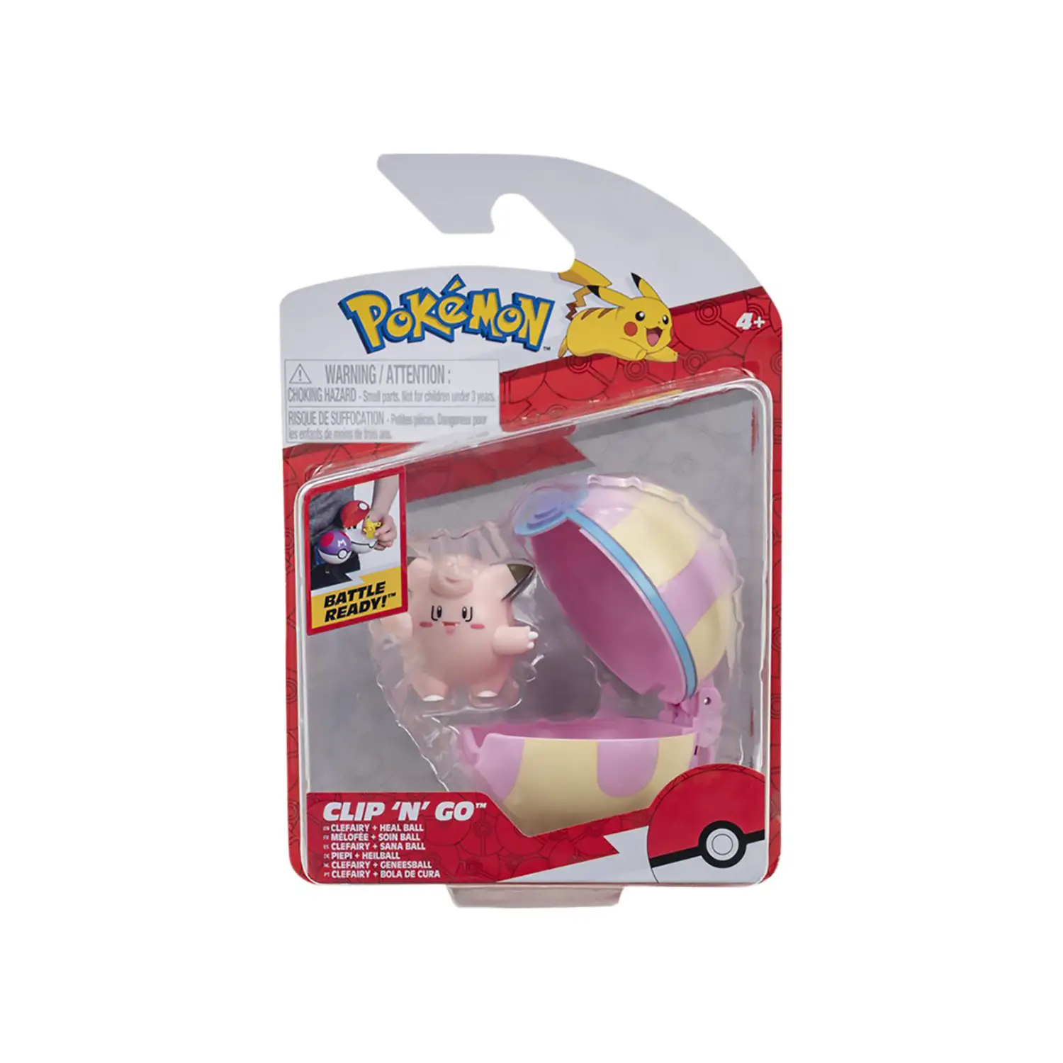 Pokemon Clip N Go: Clefairy & Heal Ball - action figures ed accessori