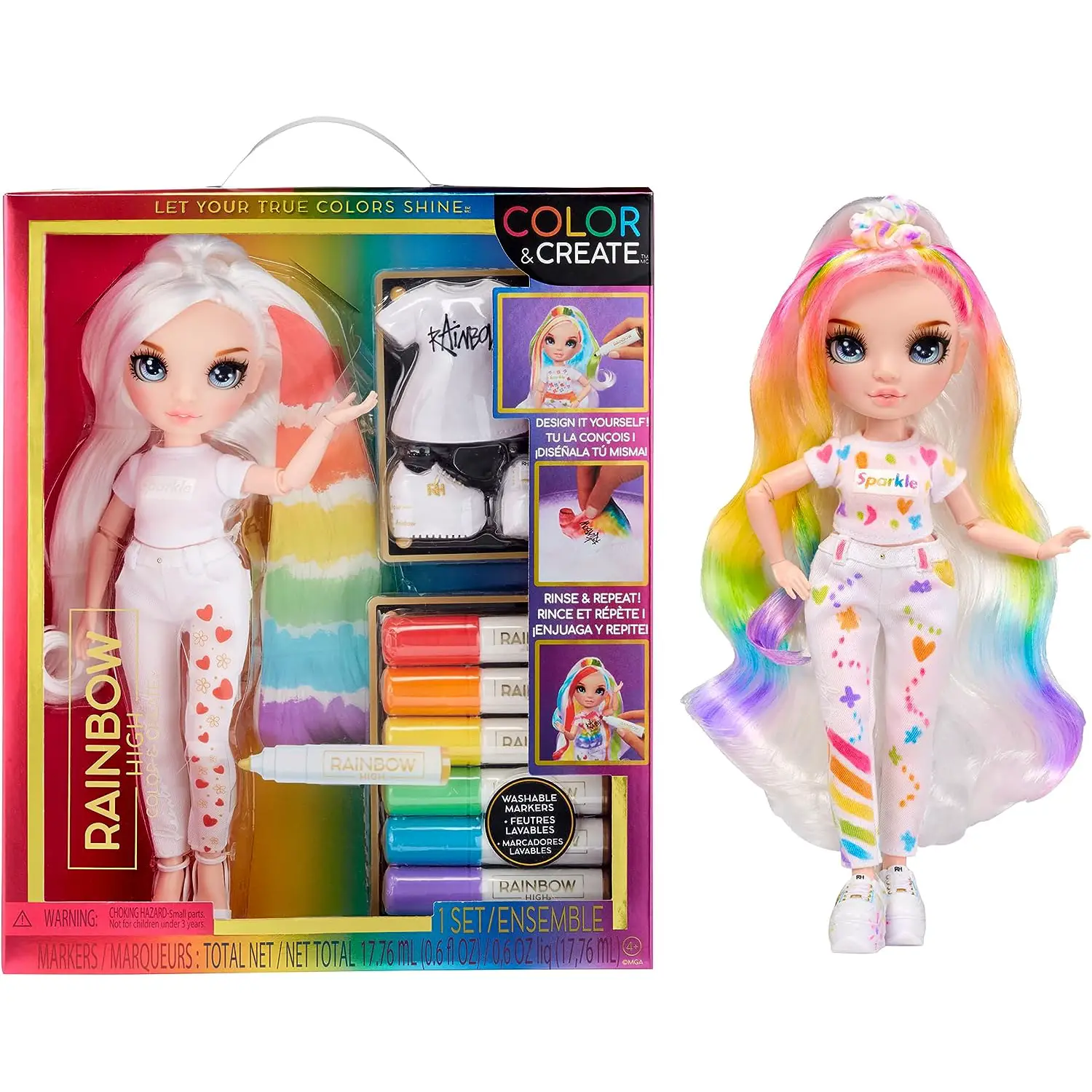 Rainbow High Color & Create Bambola Fashion Doll Blue Eyes - collezionabili bambina