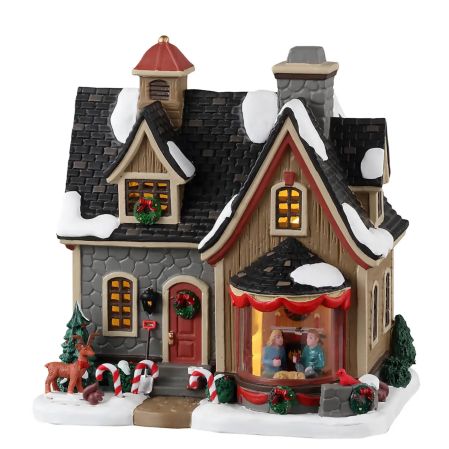 Lemax Here’s To The Holidays 35029 – Casa Natalizia Luminosa in Resina - scene e villaggi