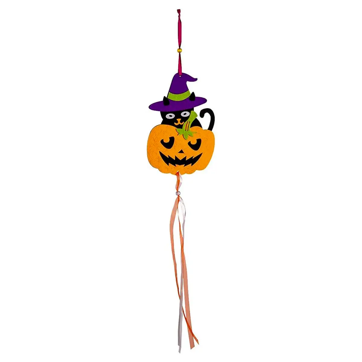 Decorazione Zucca Con Gattino In Feltro - accessori