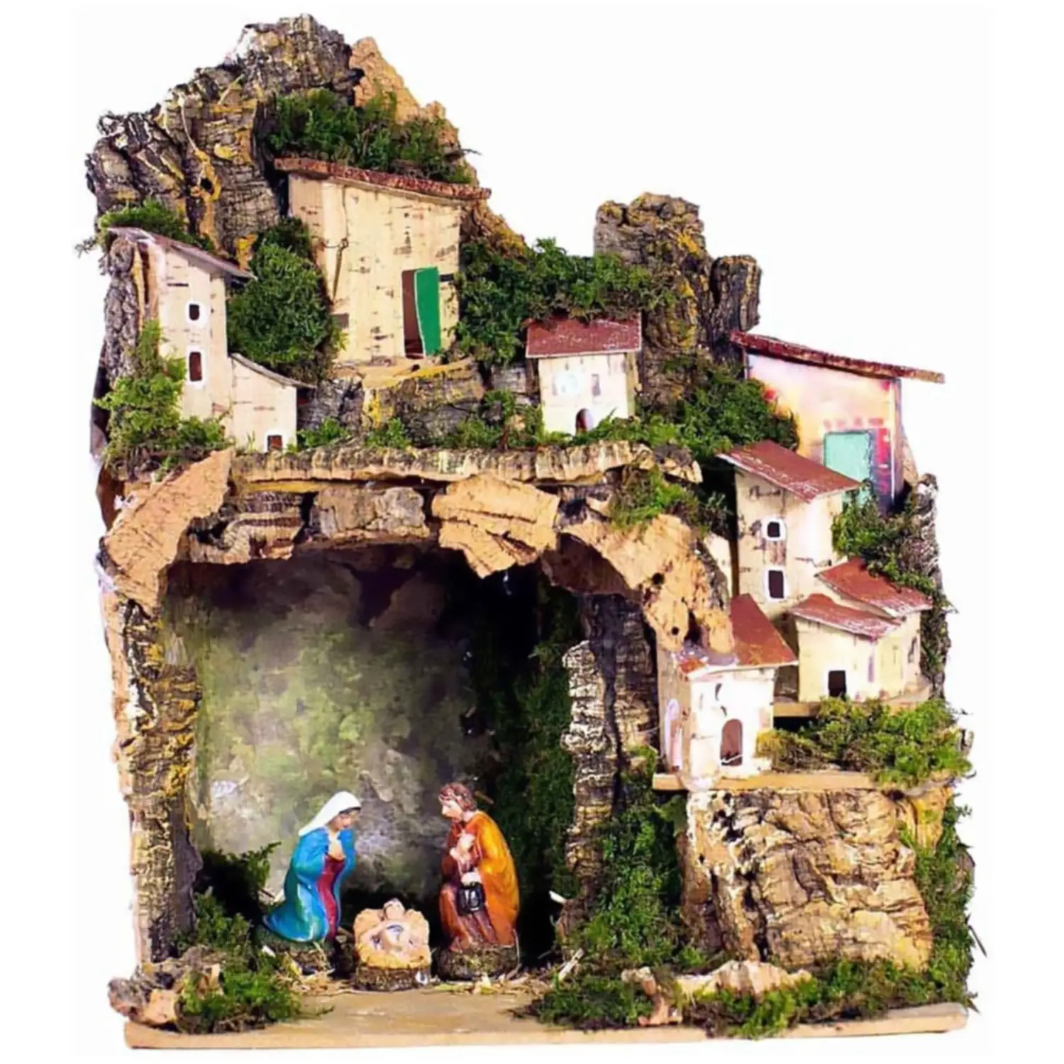 Presepe: 20x14x26 cm, Natività 6 cm con Luci - presepi