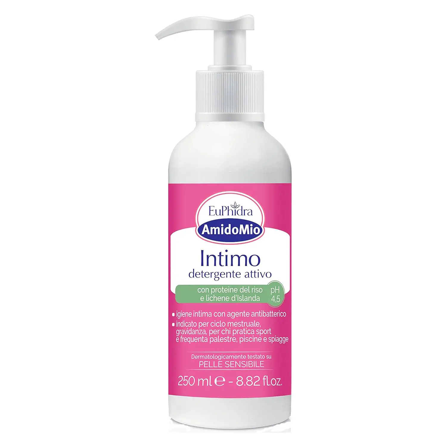 Euphidra Amidomio Intimo Detergente Attivo 250 ml con Antibatterico Naturale - cosmesi e igiene