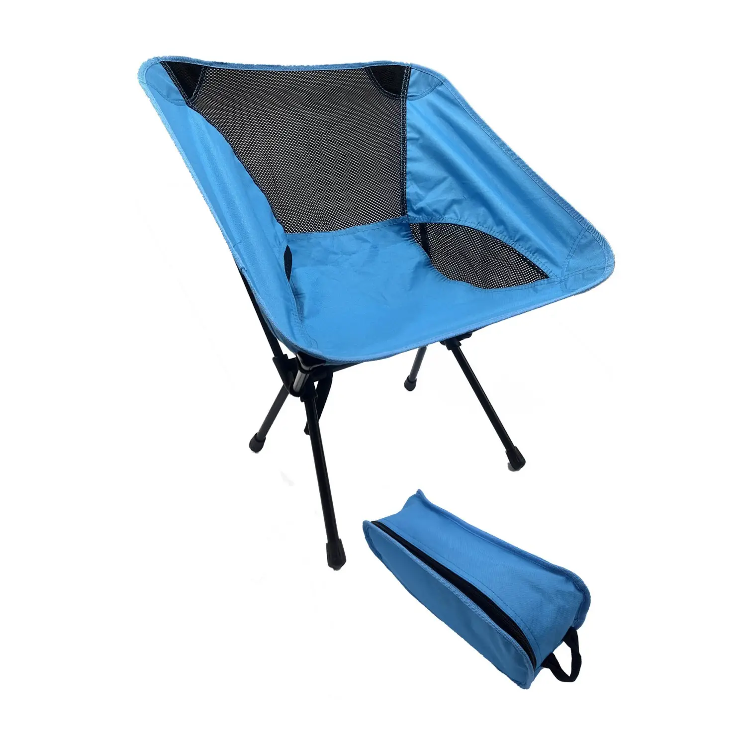 Sedia Ripieghevole Smart con Astuccio: Comoda e Pratica Azzurro/nero - estivo mare