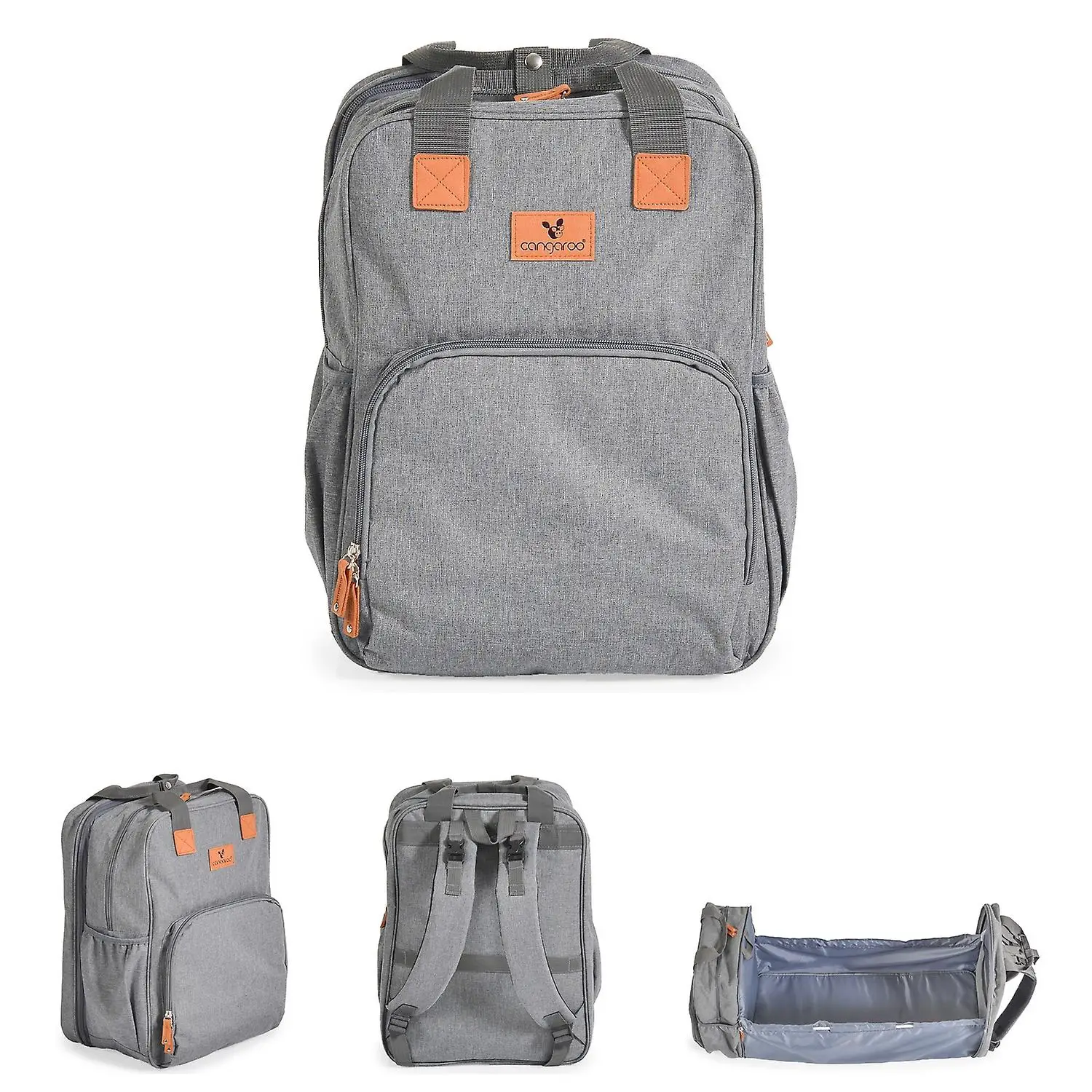 Zaino Borsa Fasciatoio Liana 2in1 Pieghevole Grigio - imbottiture fasciatoio