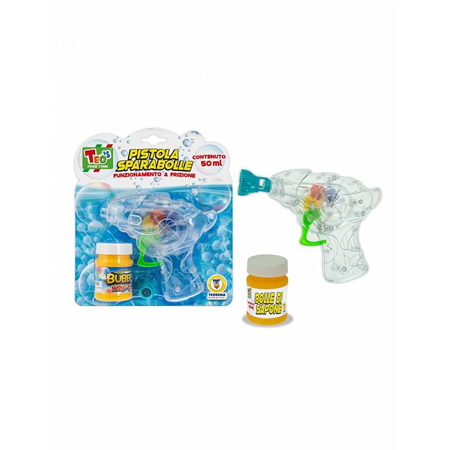 Pistola Bolle Sapone 3 Colori Assortiti E Tubo 50 Ml - Giochi acqua e sabbia
