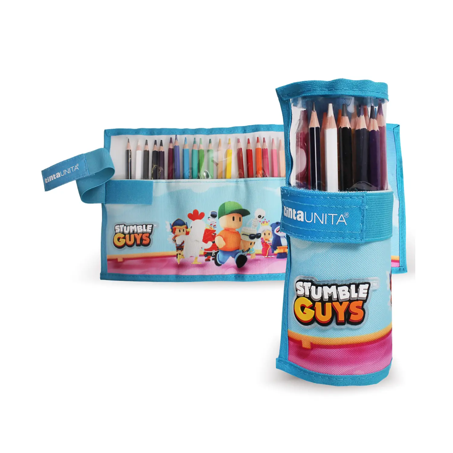 Tinta Unita Stumble Guys Rotolo 24 Pastelli + 1 Matita All Black - astucci colori