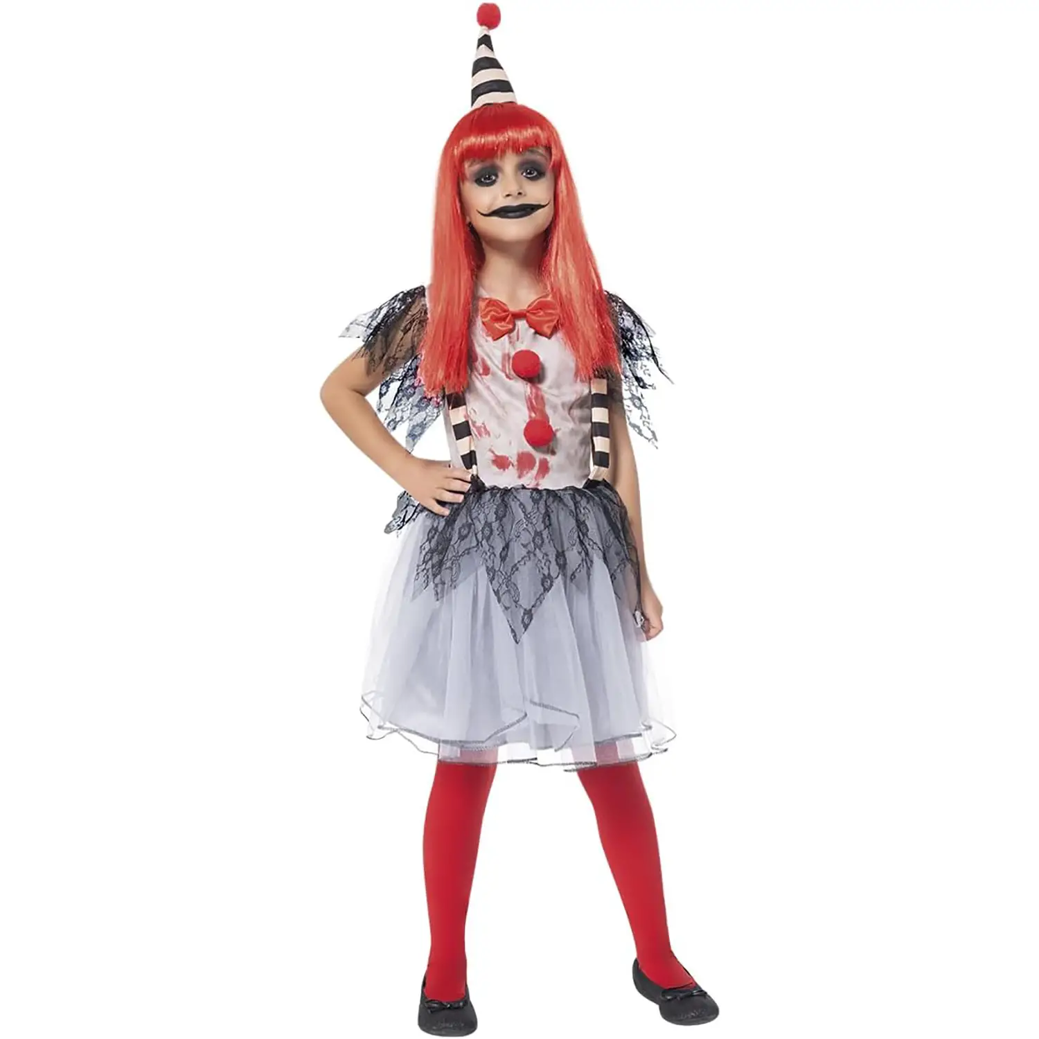 Costume Clown Insanguinato per Bambine - Taglia L - 11/13 Anni - Abiti halloween