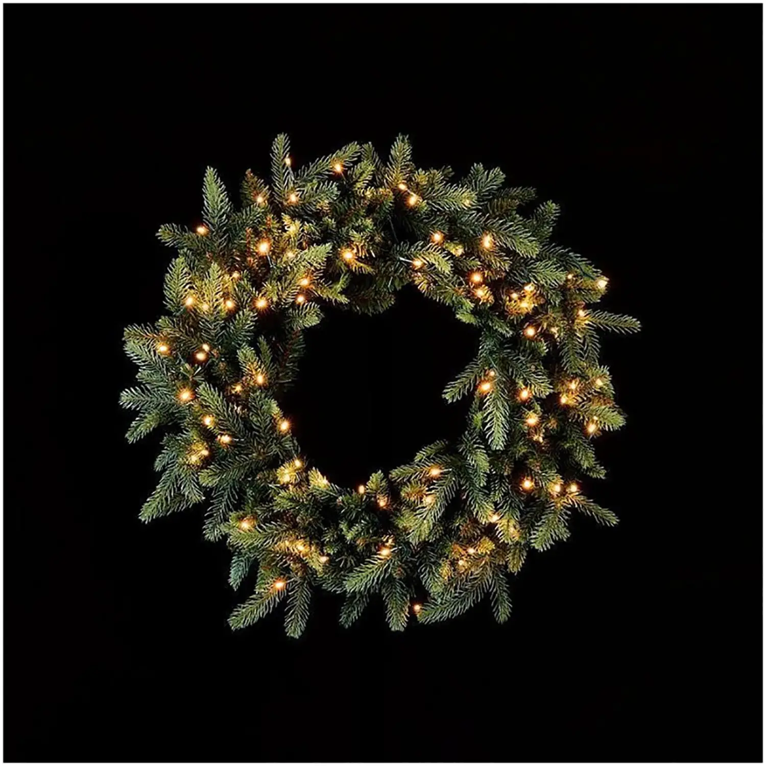 Corona Natalizia Luxury 60 cm Verde con 100 LED Bianco Caldo - luci