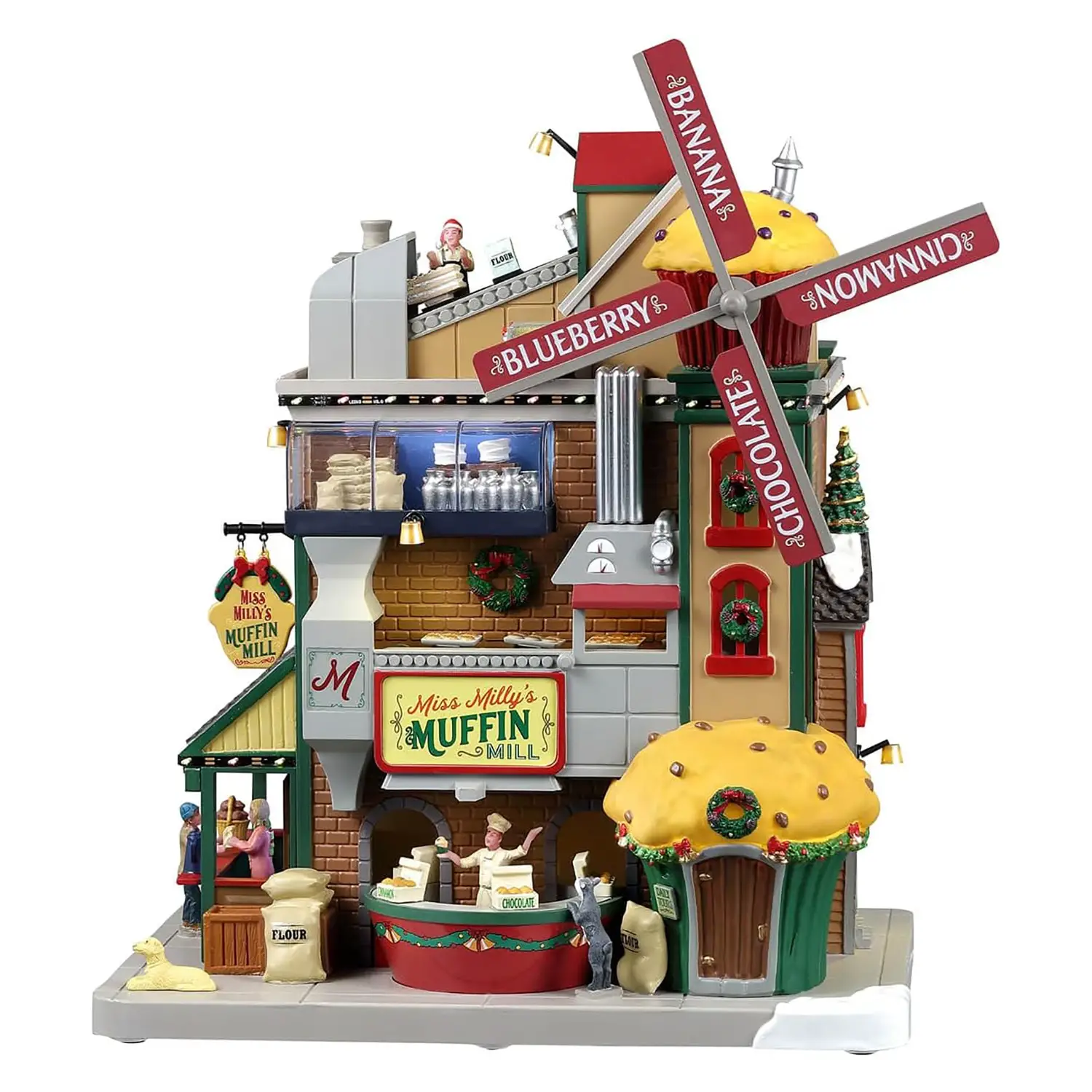 Lemax Miss Milly’s Muffin Mill 35020 – Negozio di Muffin Luminoso Animato e Musicale - scene e villaggi