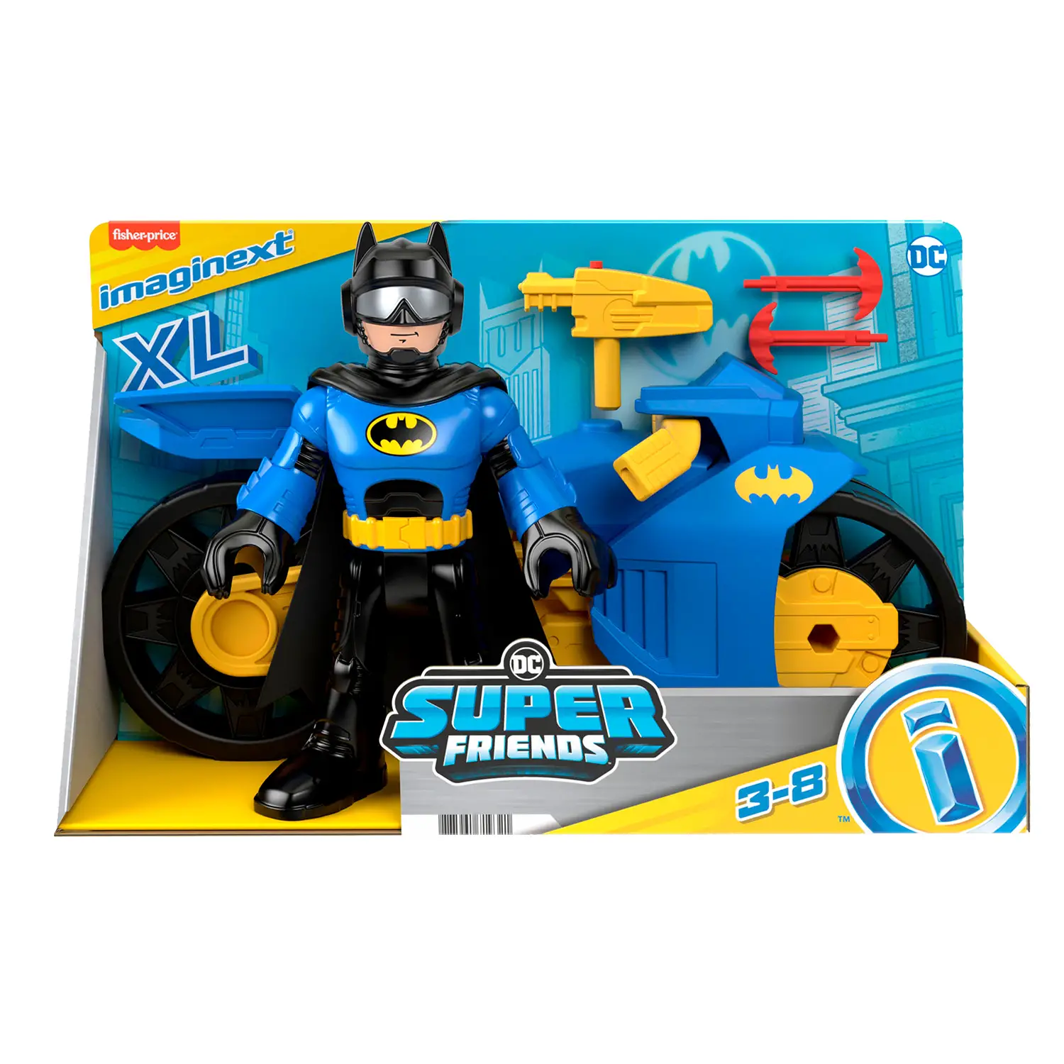 Imaginext DC Super Friends Batmoto XL e Batman Lancia Proiettili - action figures ed accessori