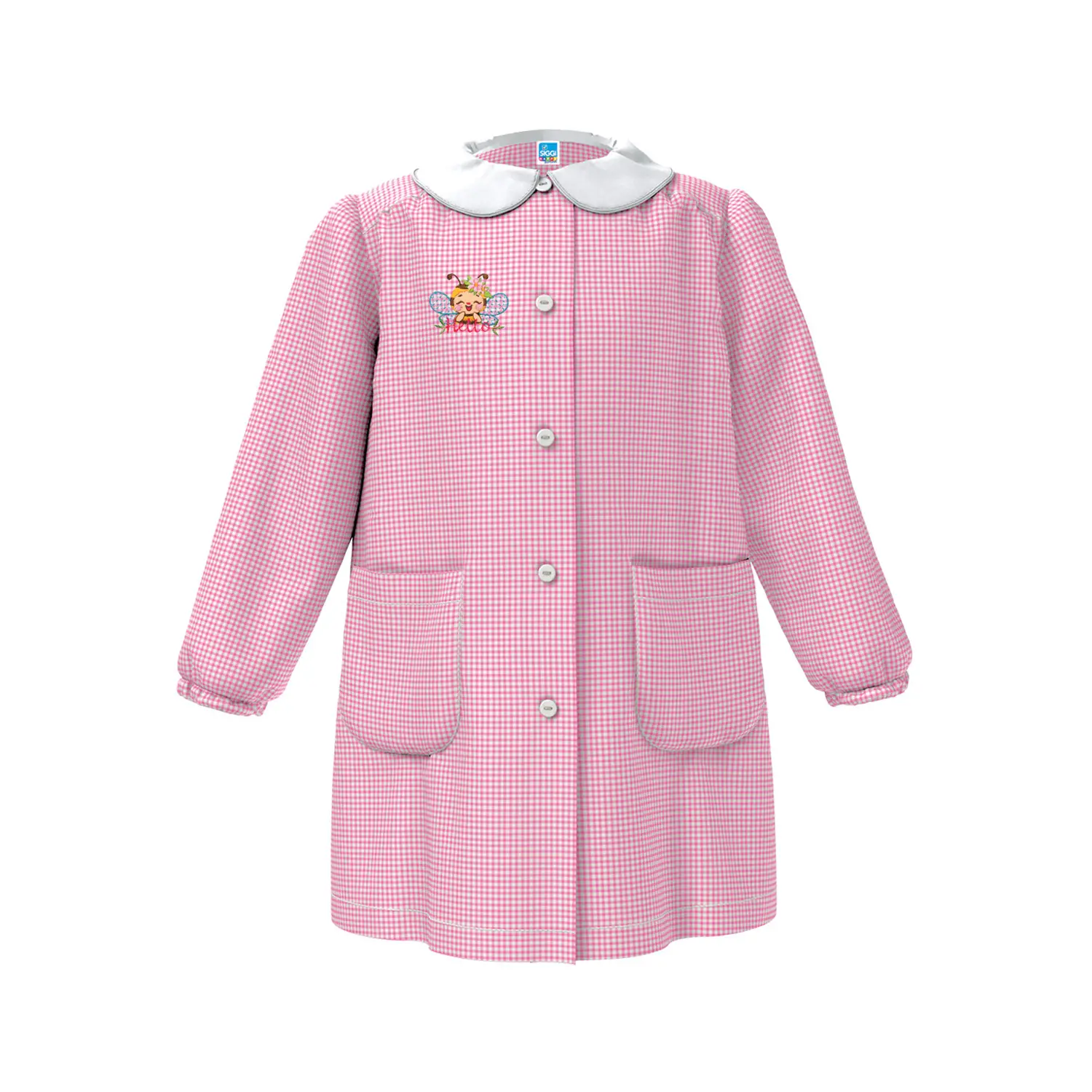 Grembiule Bambina Asilo Ape Quadrettato Rosa 5 Anni - grembiuli scolastici