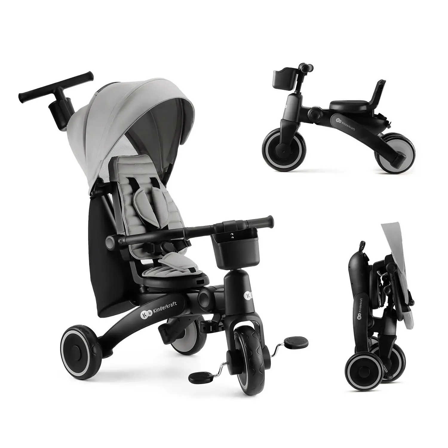Triciclo Pieghevole Kinderkraft JAZZ 2 Rocket Grey - Tricicli e primi passi