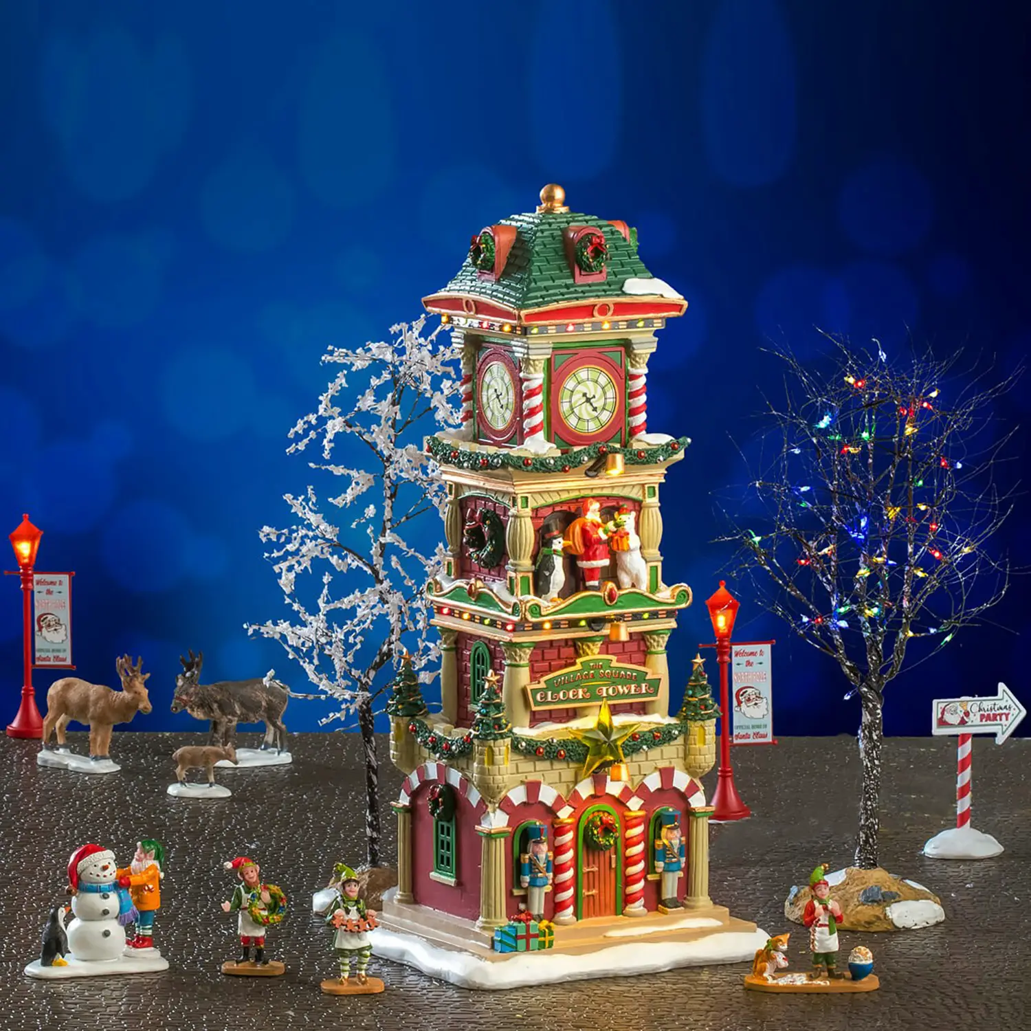 Lemax The Village Square Clock Tower Set Natalizio - scene e villaggi