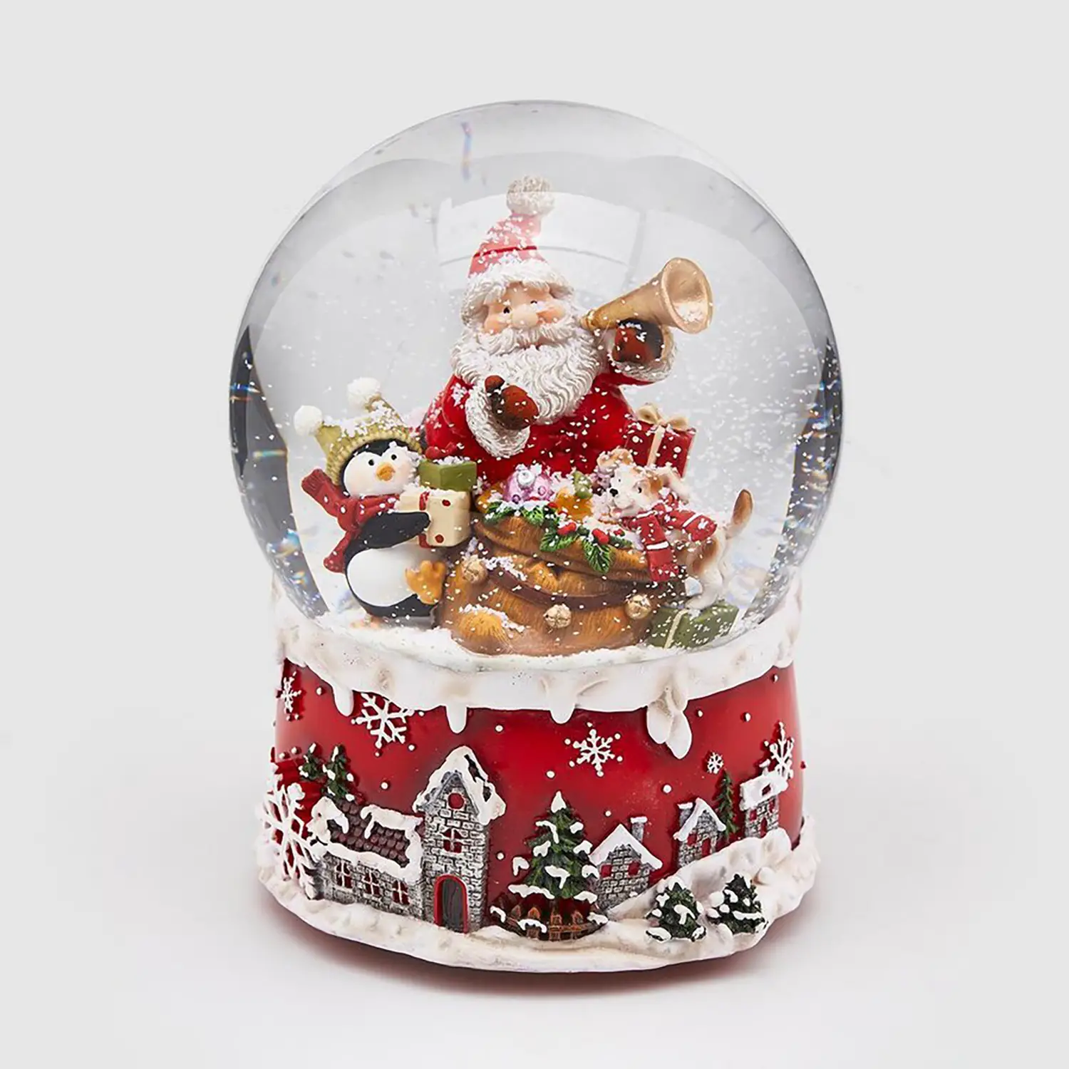 Sfera di Neve Carillon Babbo Natale con Sacco H20 cm - addobbi casa
