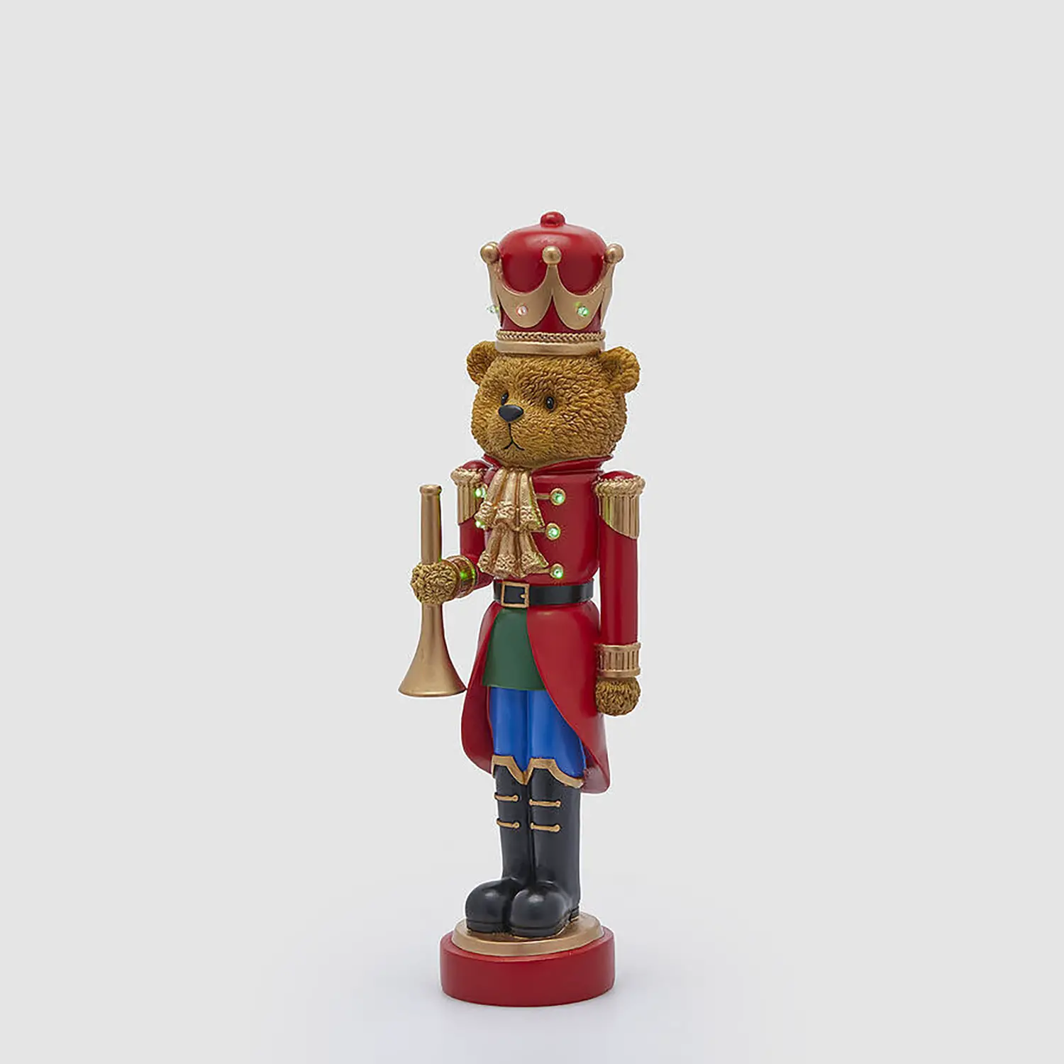 Orso Soldatino Natalizio LED H46,5 cm Rosso Blu EDG - addobbi casa