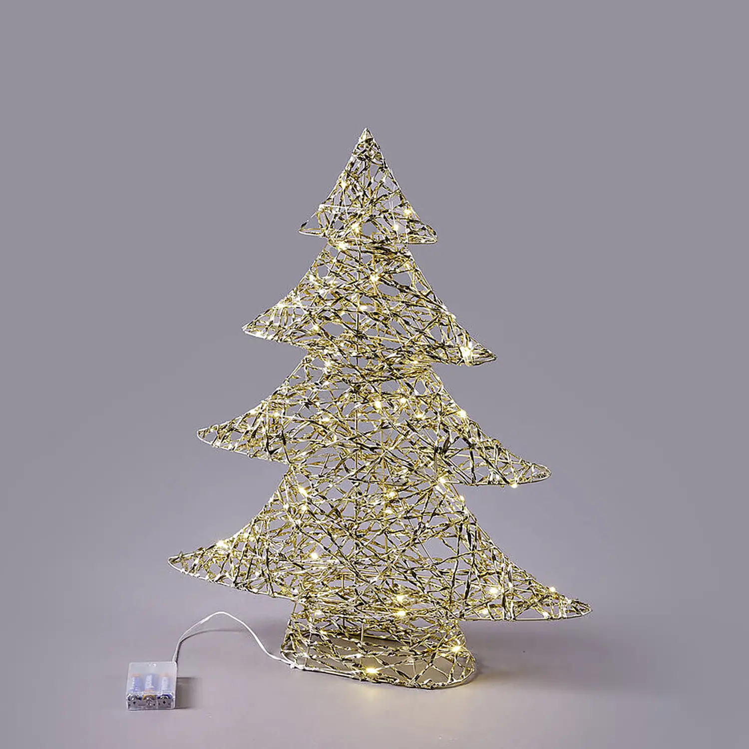 Albero Natalizio LED Intreccio con 60 Microled H60 cm Oro – EDG - addobbi casa