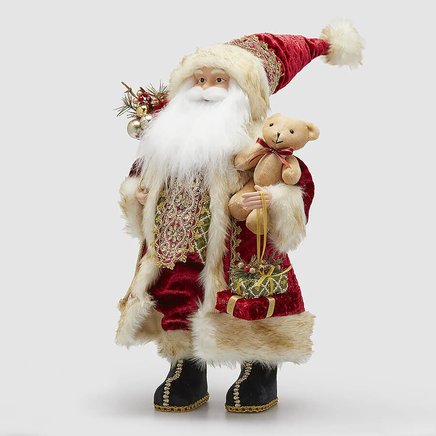 Babbo Natale con Orsetto H80cm Statuina Natalizia EDG - addobbi casa