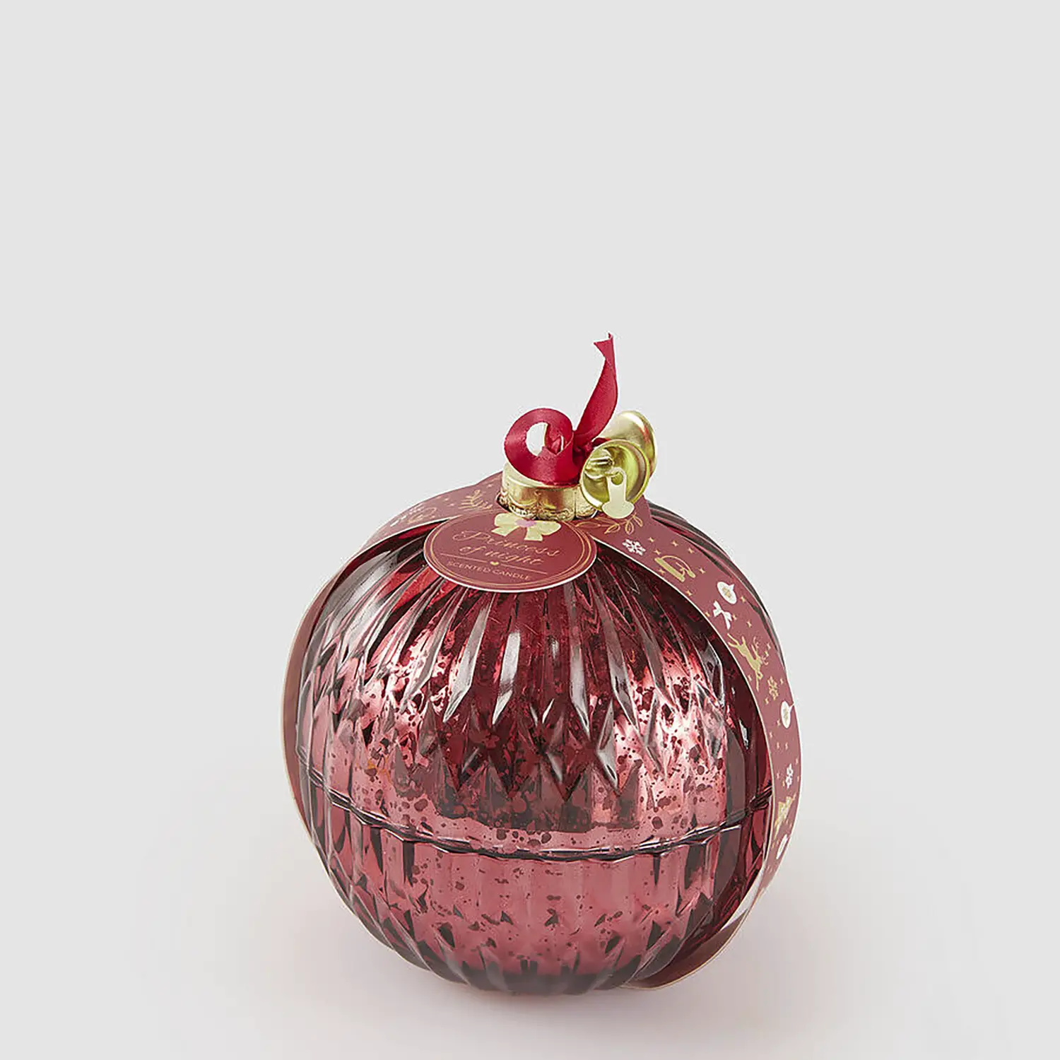 Candela Sfera Natalizia Profumata Rossa 11cm EDG Princess - addobbi casa