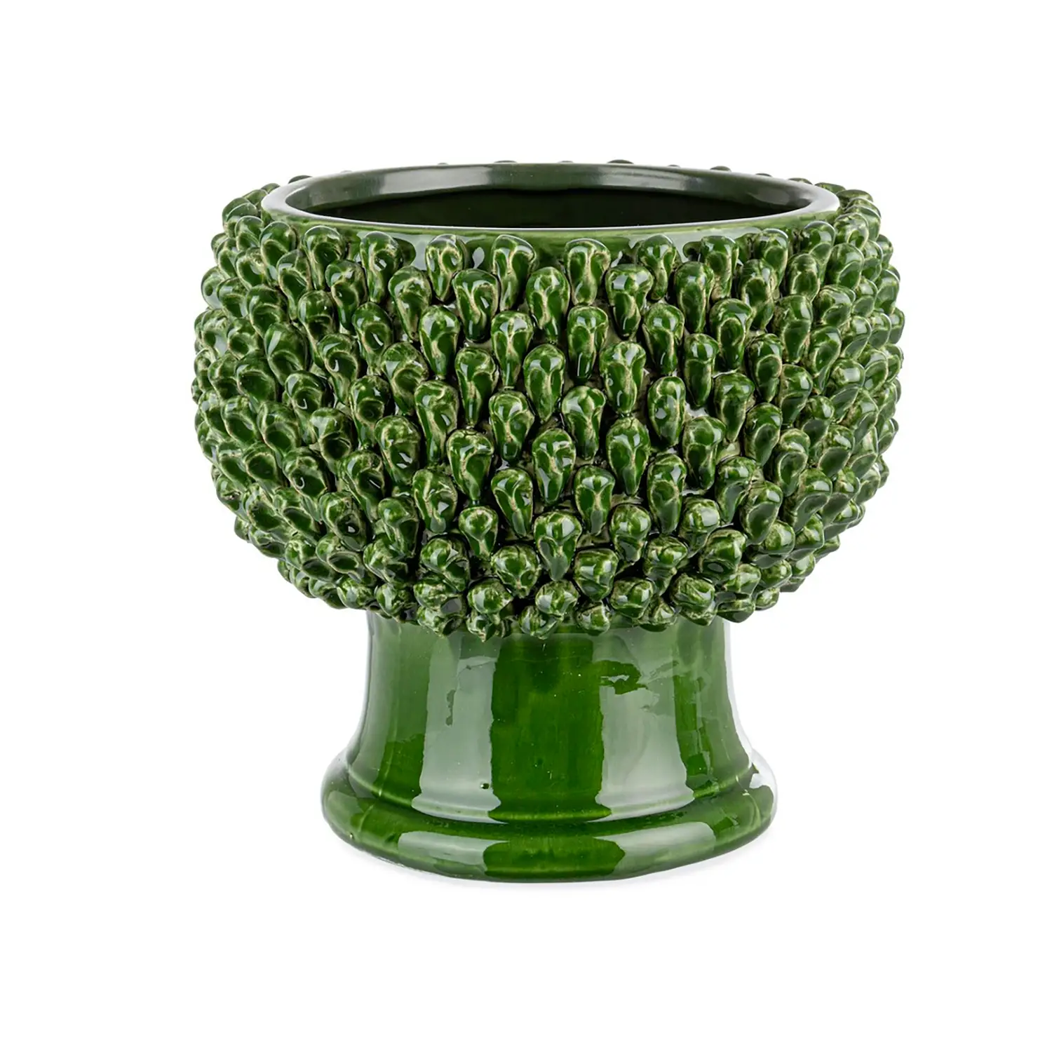 Vaso Pigna Classica Natalizia in Ceramica Verde H 26,5 cm Bizzotto - addobbi casa
