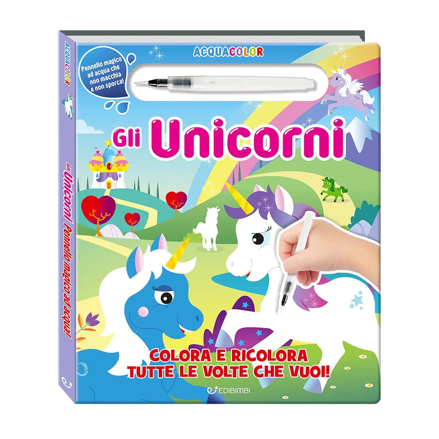 Libro Acquacolor Con Pennarello Magico Ad Acqua - Unicorni - Prima biblioteca