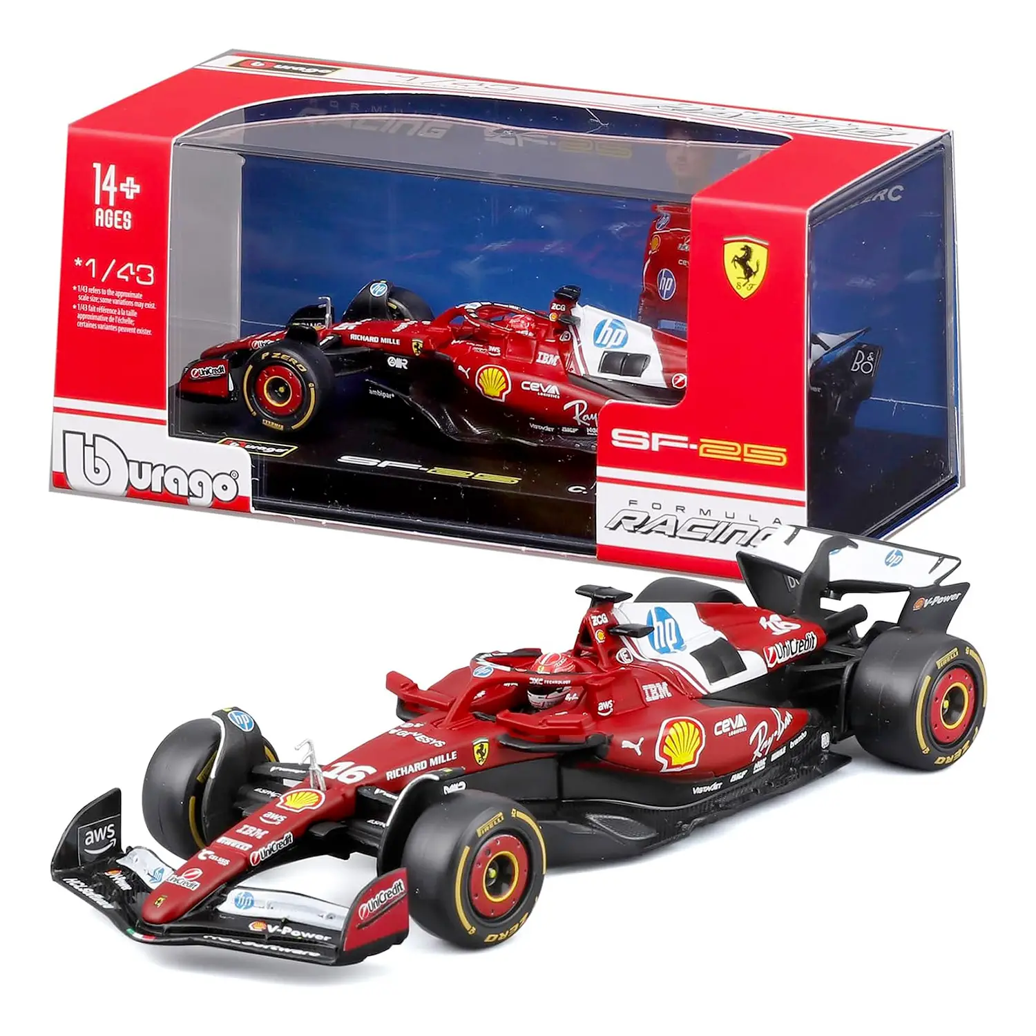 Auto 1:43 F1 Ferrari Sf-25 #16 Leclerc Con Casco - diecast