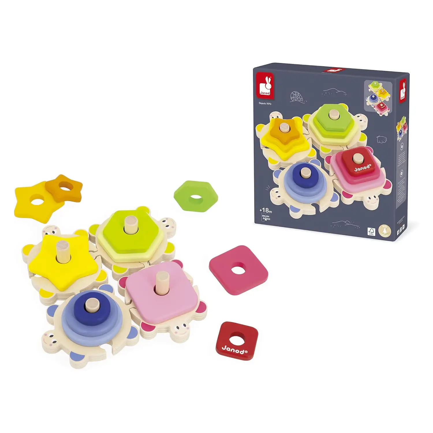 Tartarughe Impilabili In Legno Gioco Educativo - Primi giochi