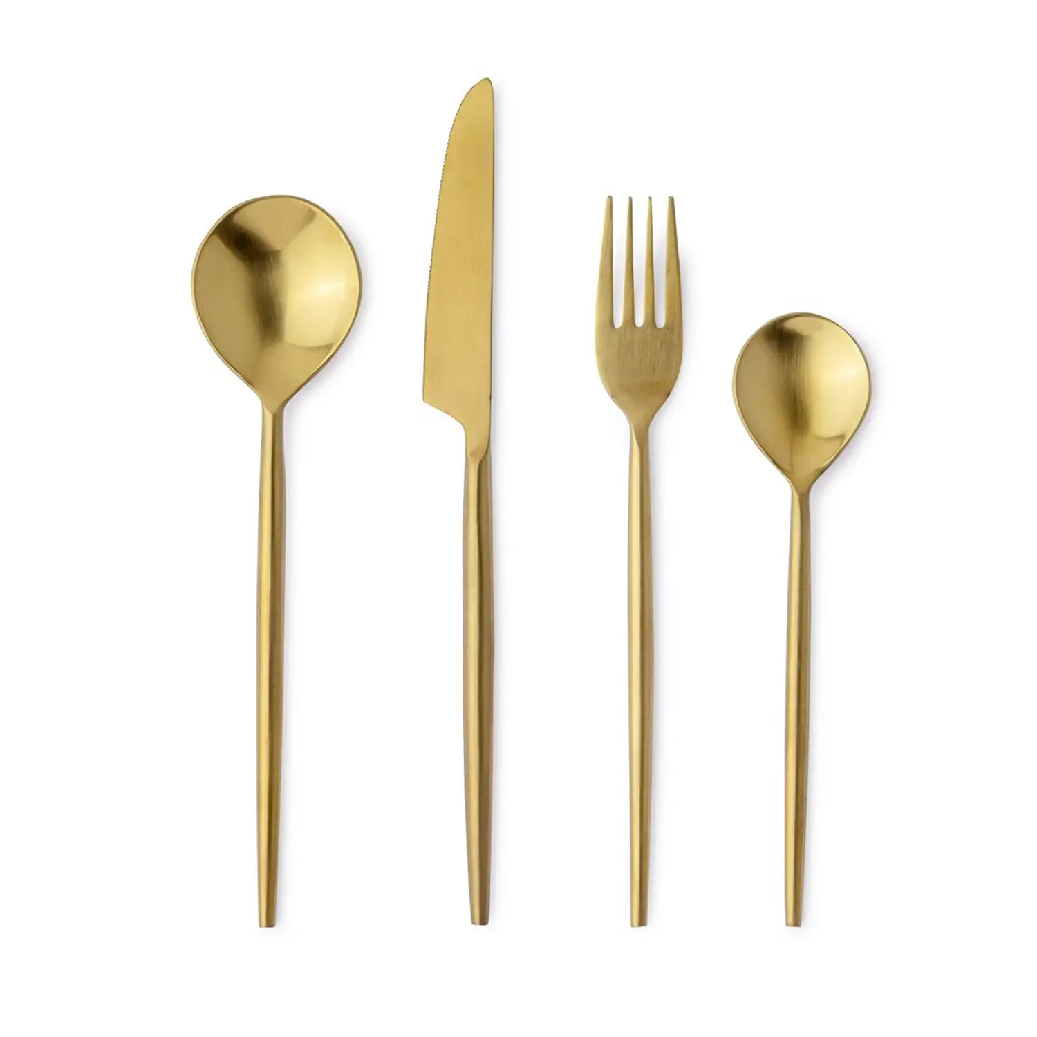 Posate Bronte Oro Satinato 16 Pezzi - oggetti decorativi