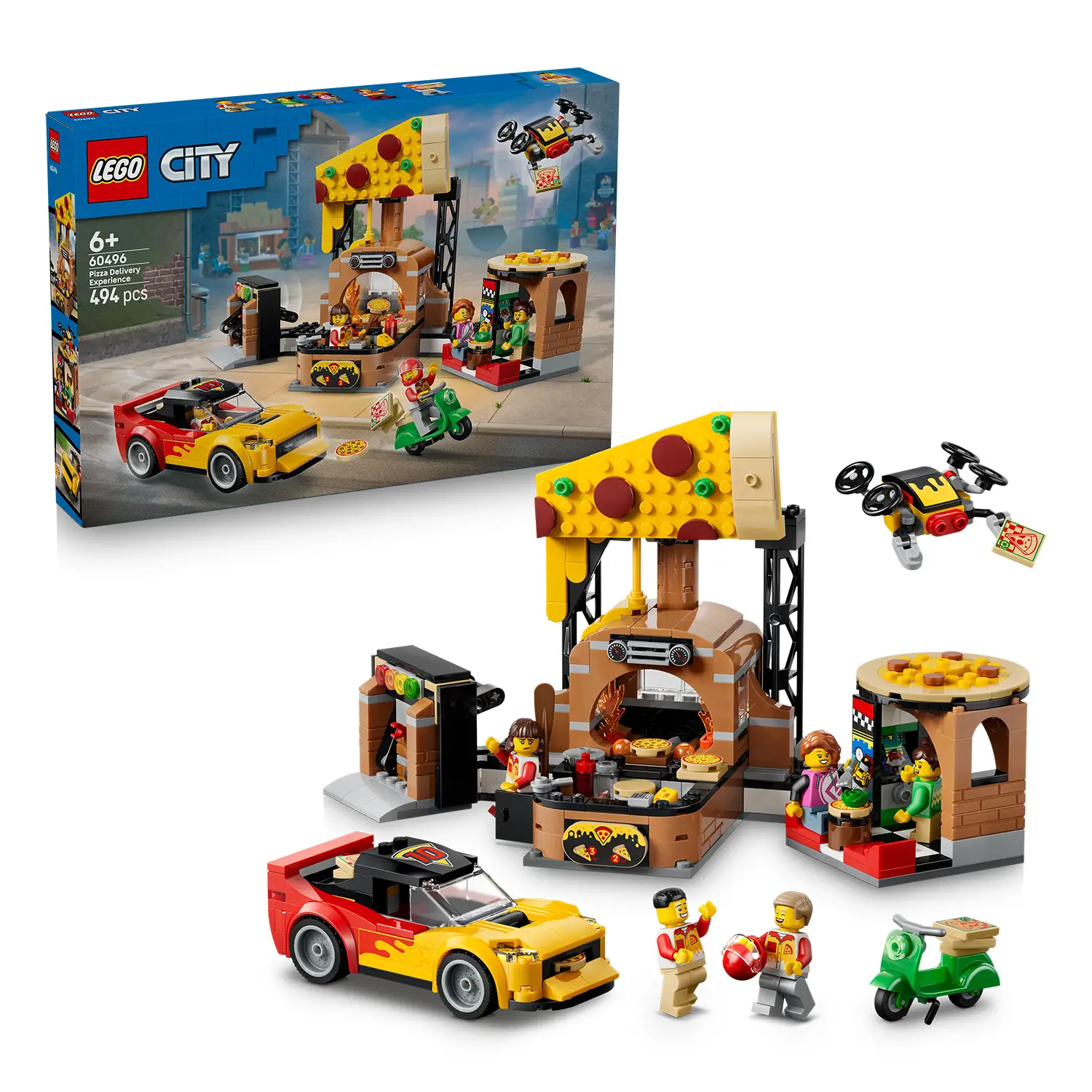 LEGO City Centro Consegna Pizze con Veicoli 60496 - lego