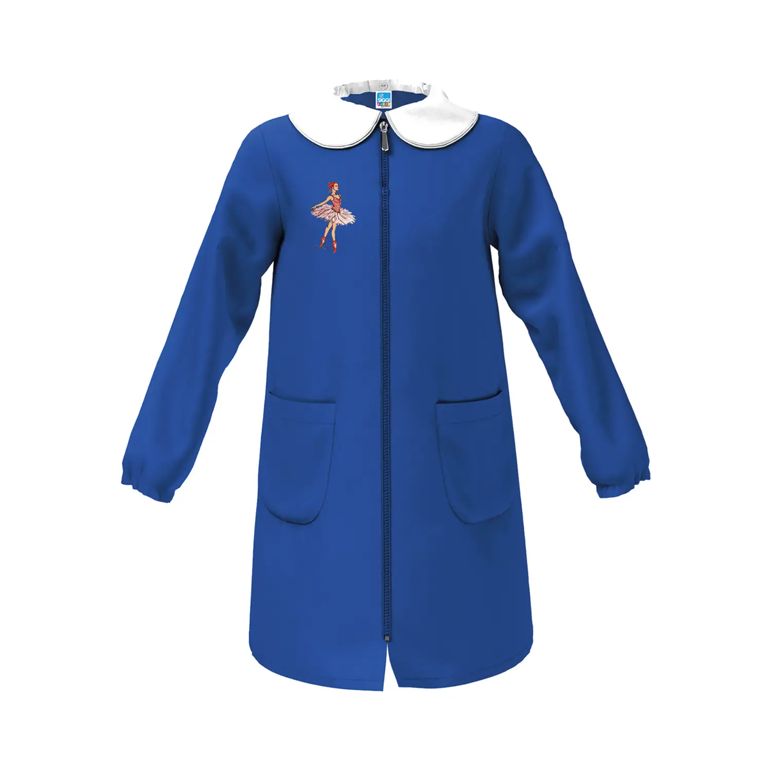 Grembiule Bambina Scuola Zip Ballerina Blu 6 Anni - grembiuli scolastici