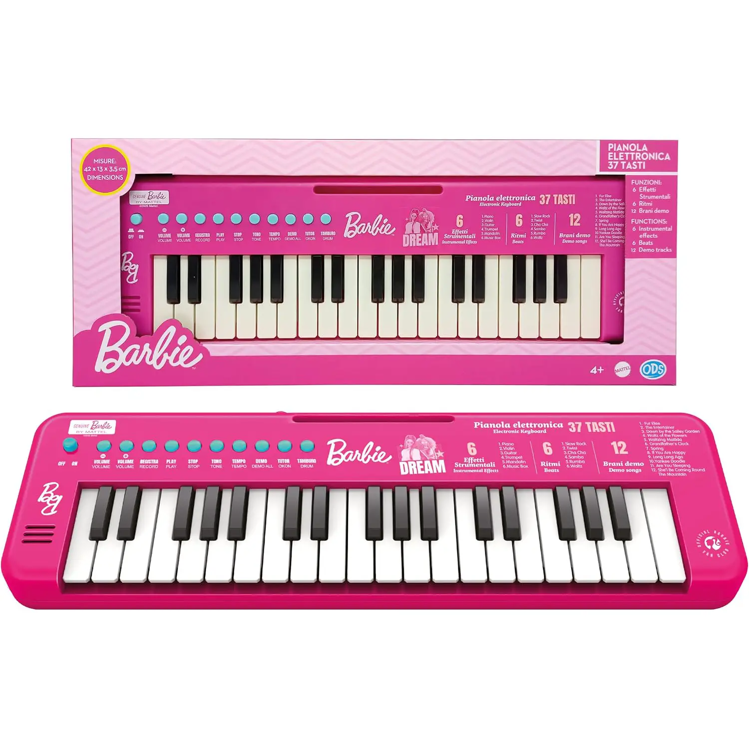 Barbie Pianola Multifunzione 37 Tasti, Tastiera Musicale per Bambini - Educazione musicale