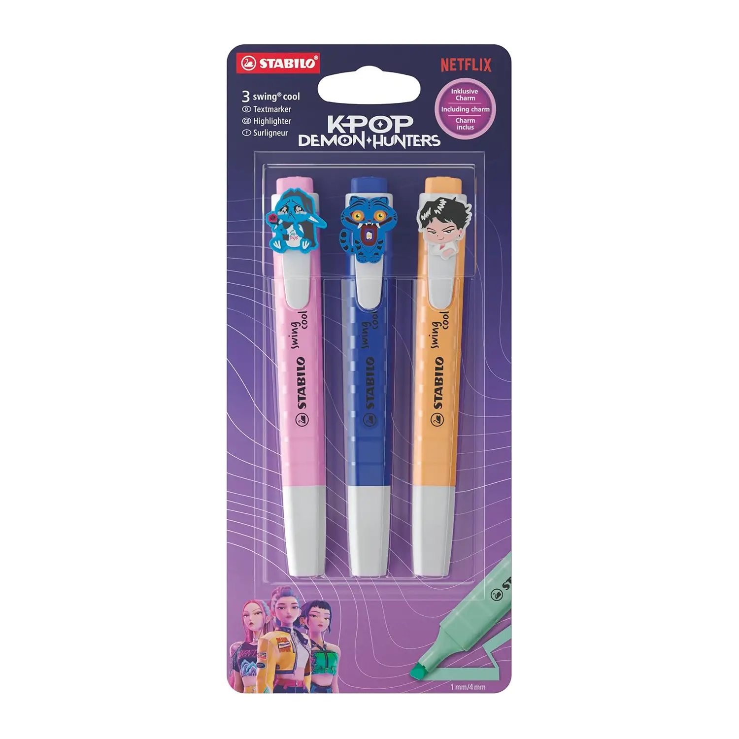 Stabilo Swing Cool K Pop Demon Hunters Set 3 Evidenziatori - penne pennarelli ufficio