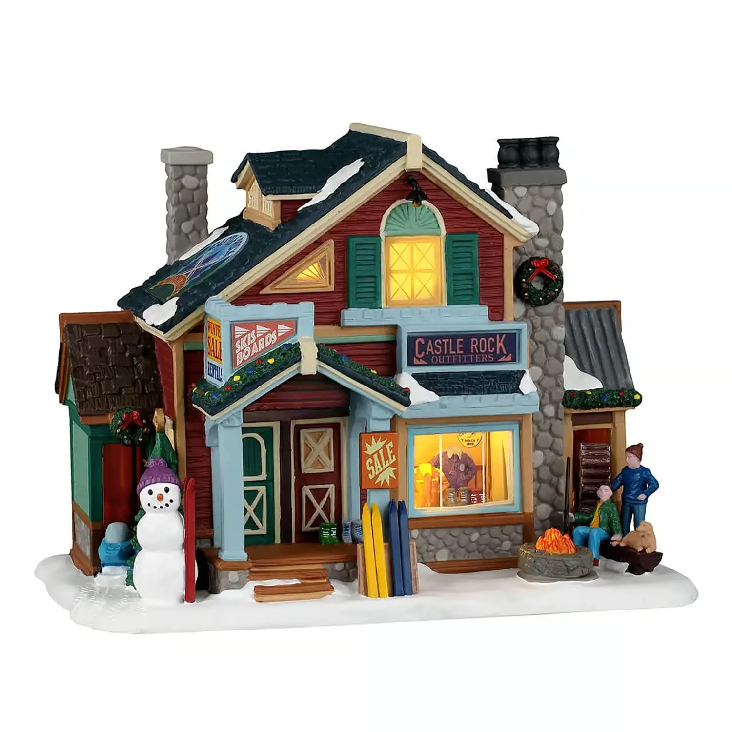 Lemax Castle Rock Ski Outfitters 65540 – Negozio Sci Luminoso in Porcellana - scene e villaggi