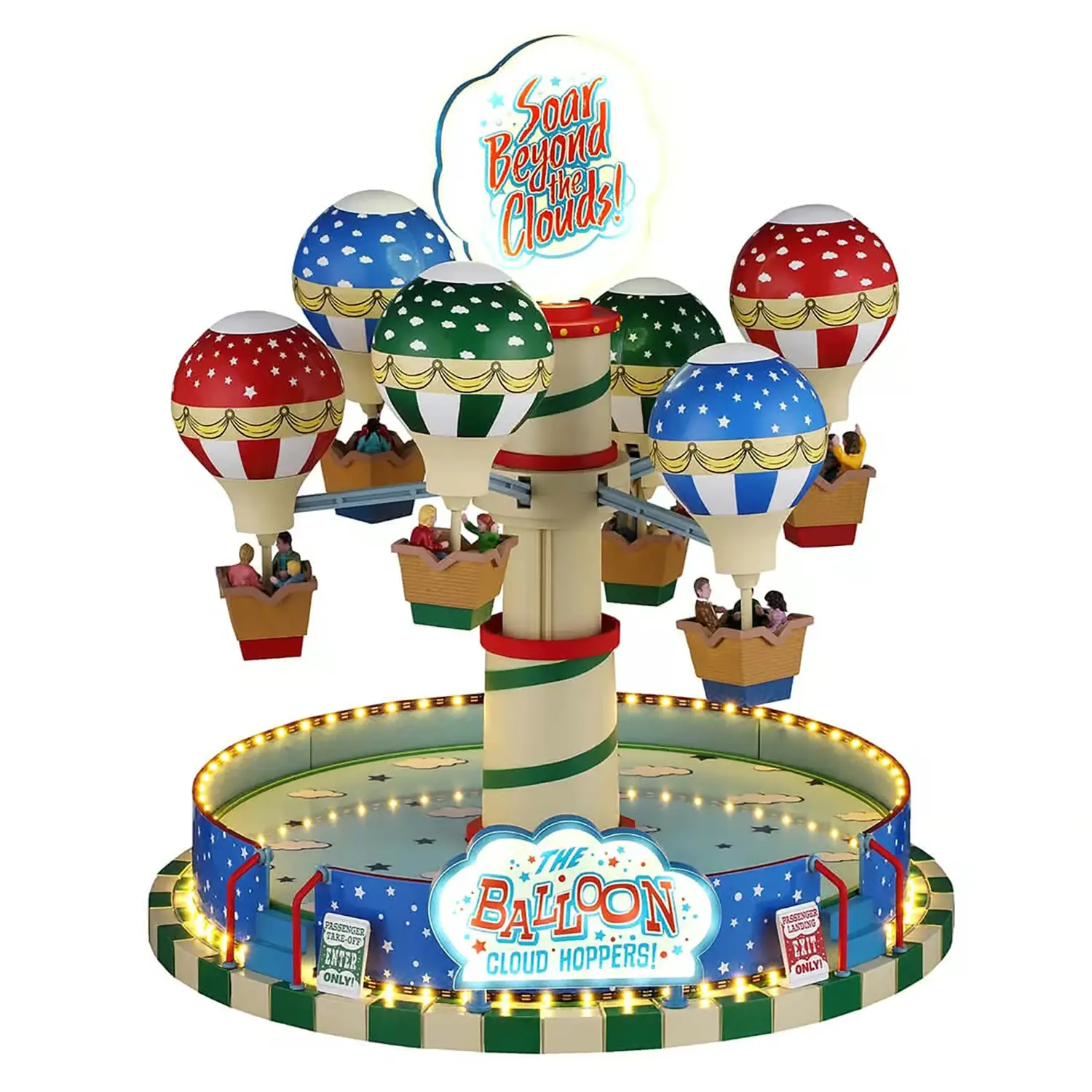 Lemax The Balloon Cloud Hoppers 64648 – Giostra Mongolfiere Animata con Luci e Musica - scene e villaggi