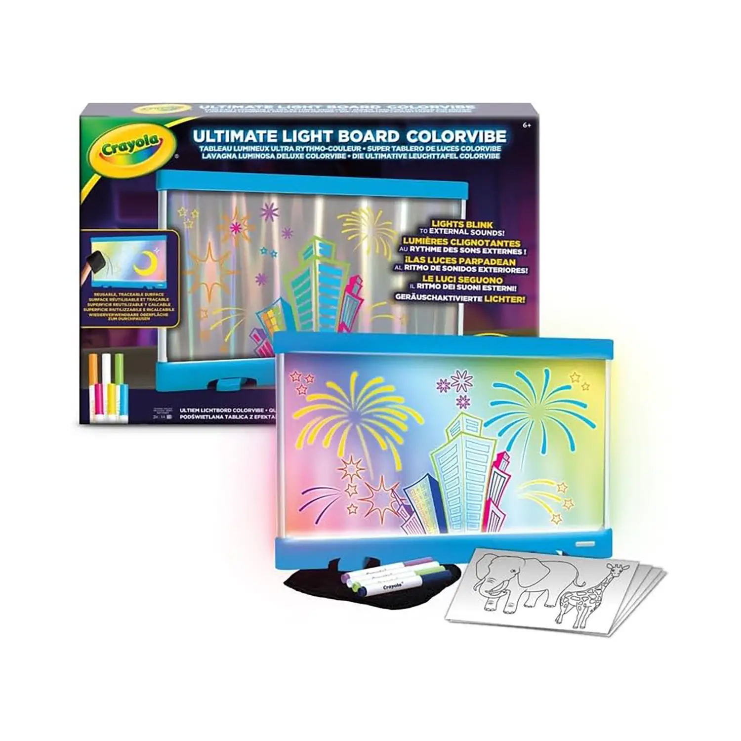Crayola Color Vibe Lavagnetta Luminosa LED con 10 Pennarelli Gel FX - creatività
