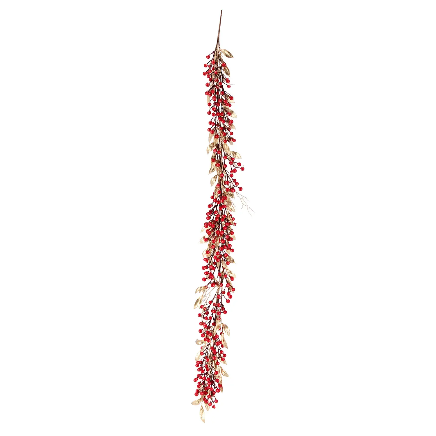 Boa Natalizia Jewell Oro con Bacche Rosse 180 cm - fiori e ghirlande