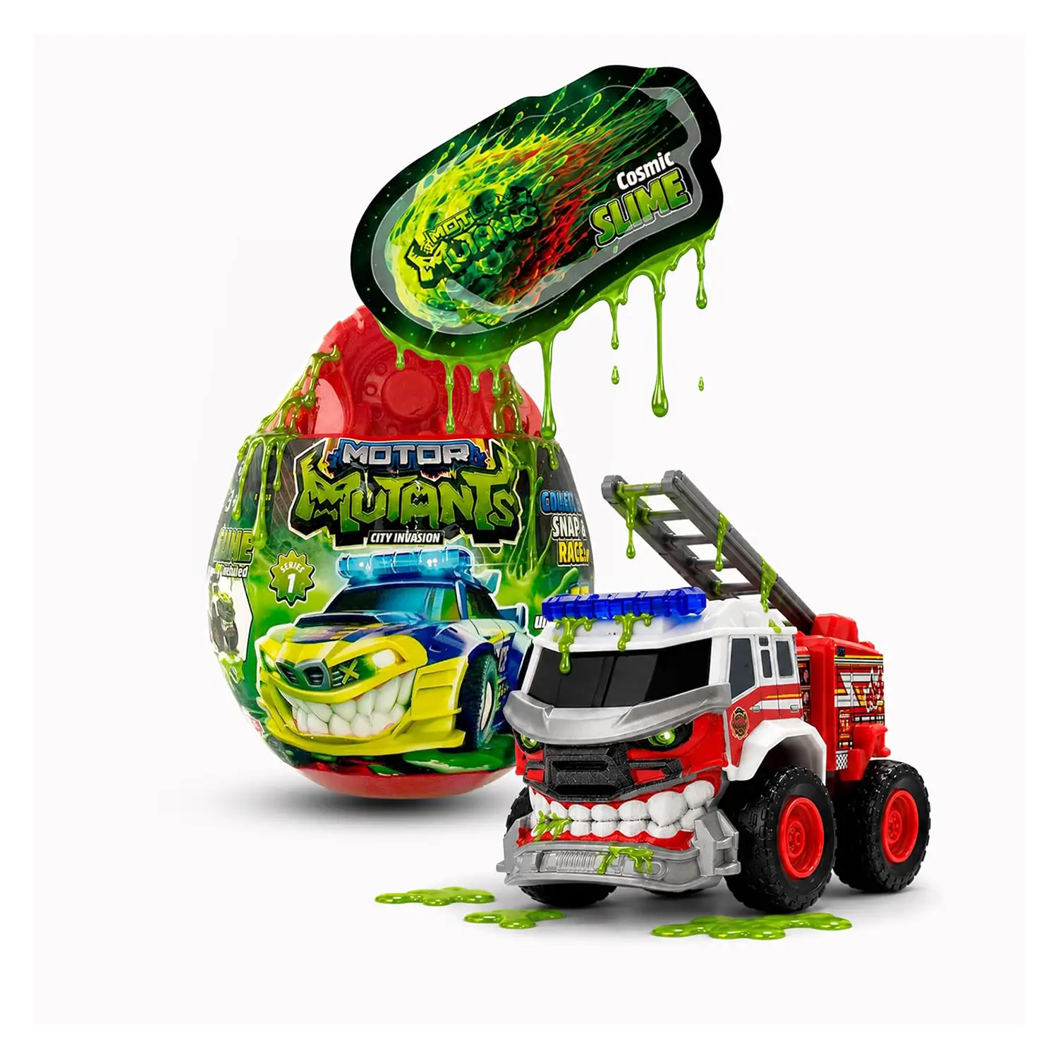 Motor Mutants Uovo Slime Sorpresa Con Veicolo Da Collezione - action figures ed accessori