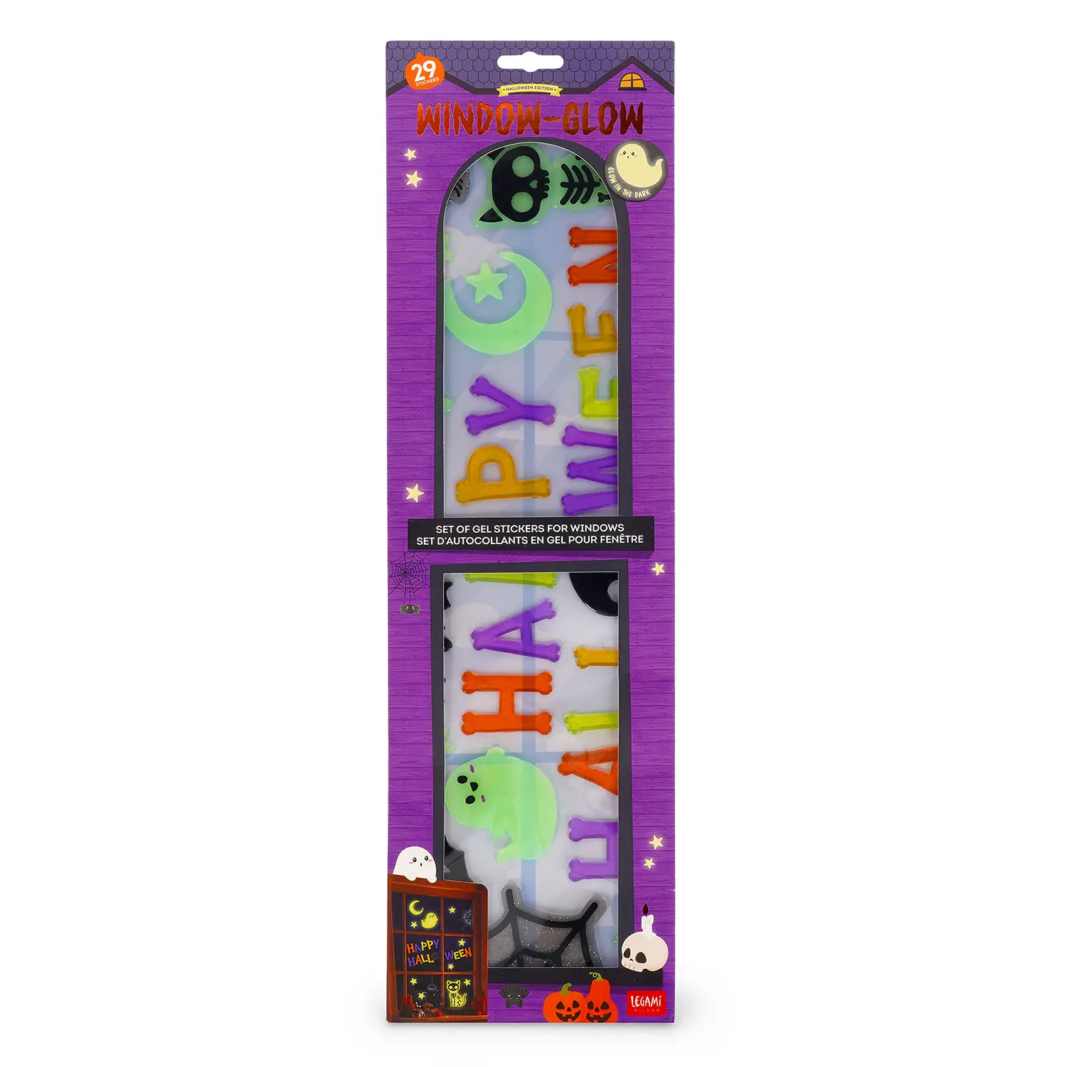Legami - Window Glow Happy Halloween Adesivi Gel Fosforescenti Per Finestre Halloween - legami