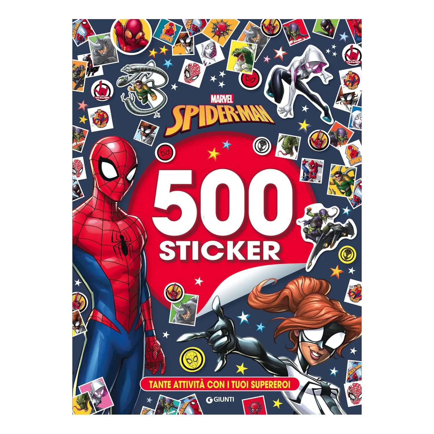 Spider-Man - Libro con 500 Sticker e Adesivi - Prima biblioteca