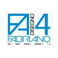 Album da Disegno Fabriano F4 Liscio 24x33 cm – Carta Liscia per Disegno Artistico